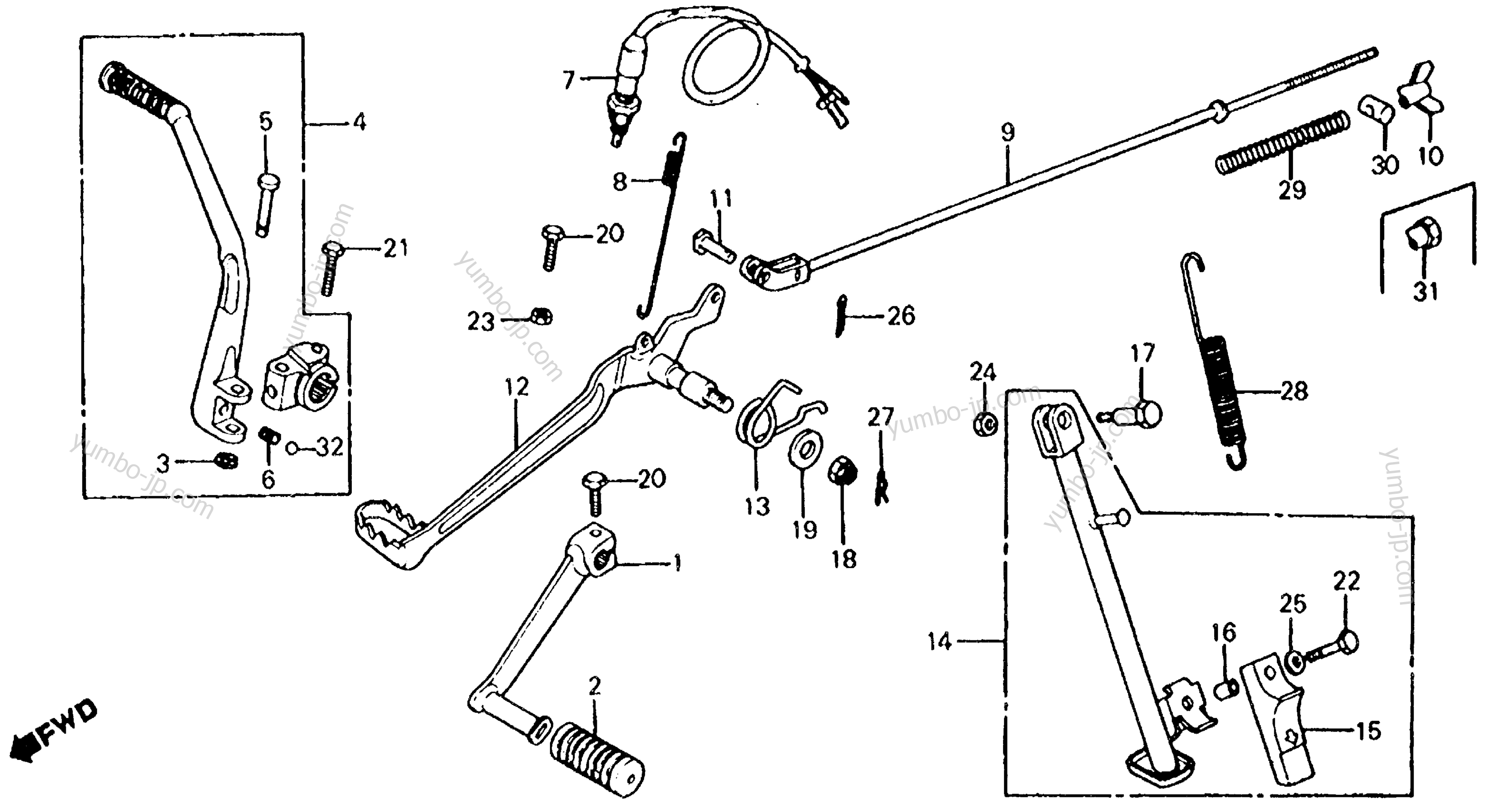 SHIFT PEDAL / KICK STARTER ARM for motorcycles HONDA XL125S A 1980 year