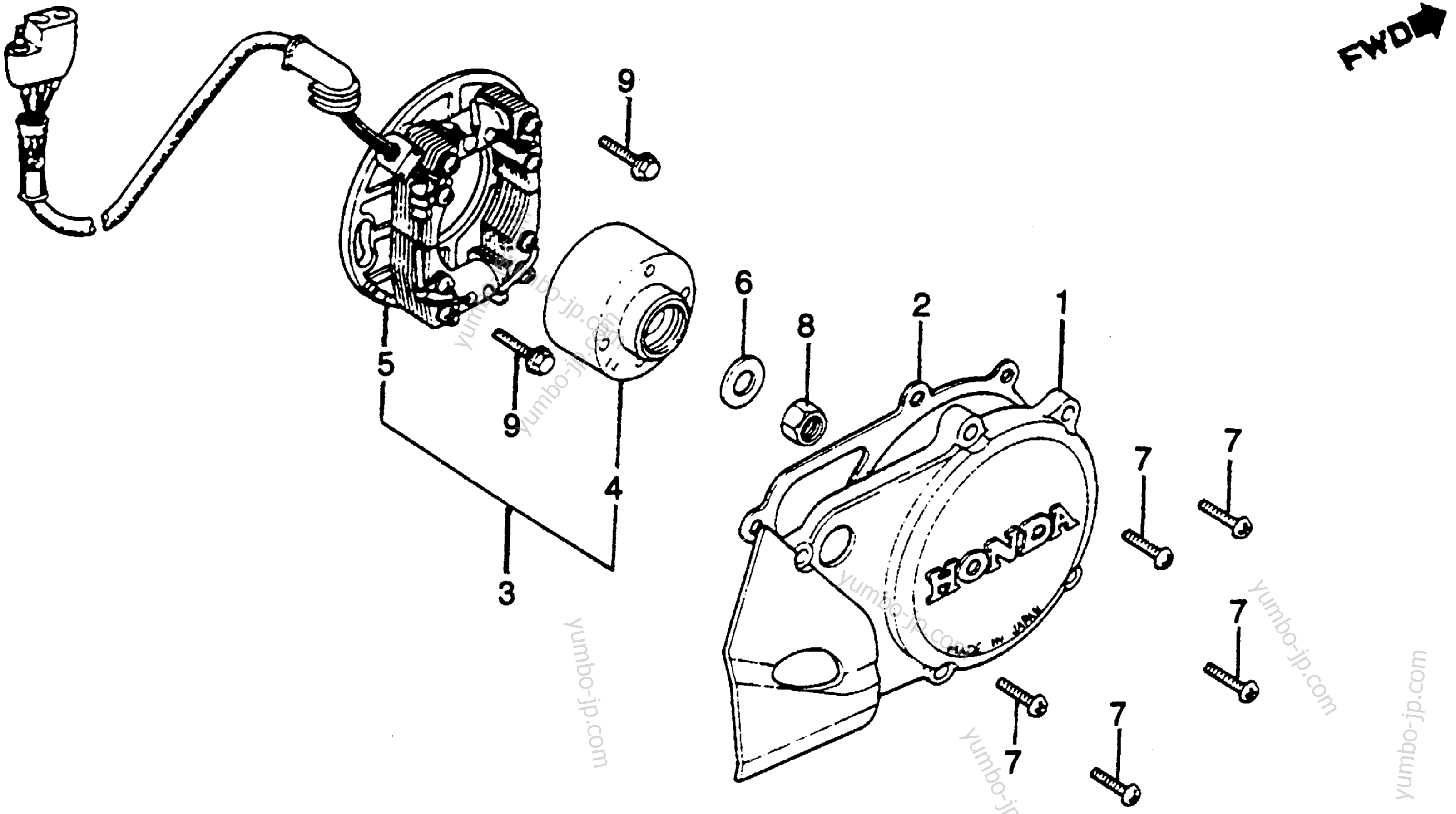 Генератор для мотоциклов HONDA CR125R A 1979 г.