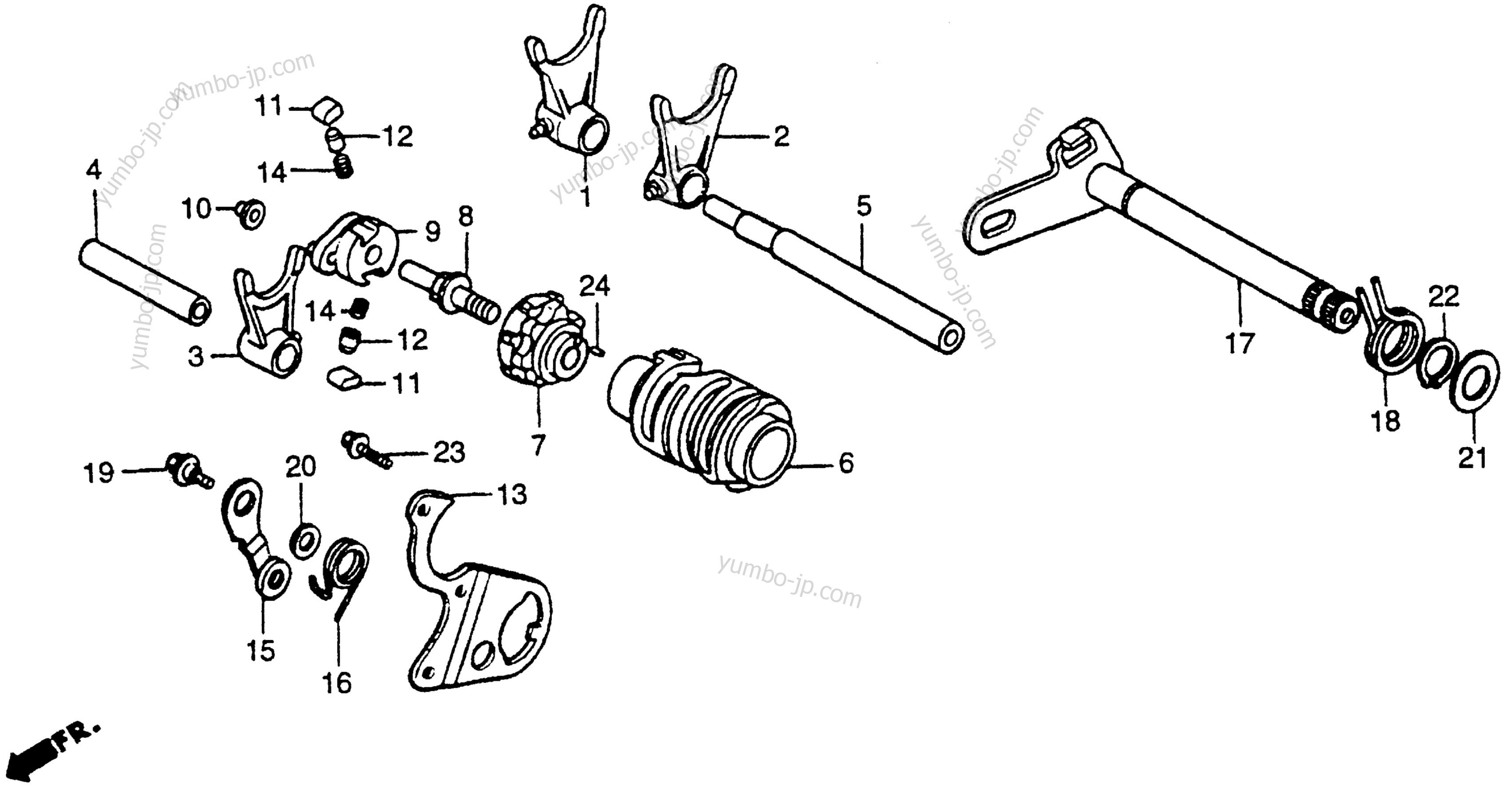 GEARSHIFT DRUM for motorcycles HONDA CR250R A 1984 year