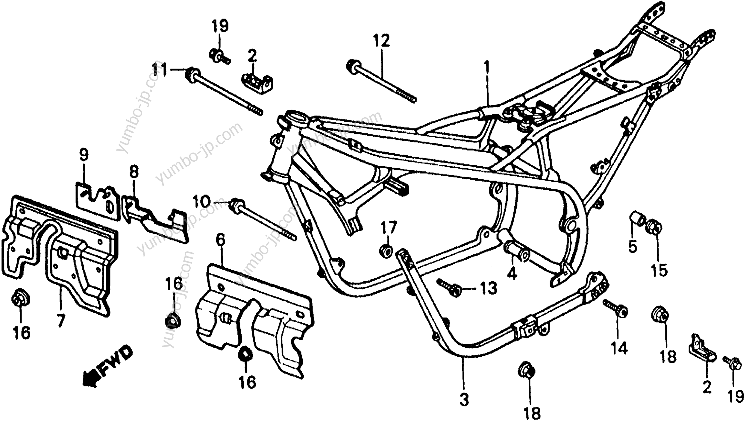 FRAME for motorcycles HONDA VF500F AC 1986 year