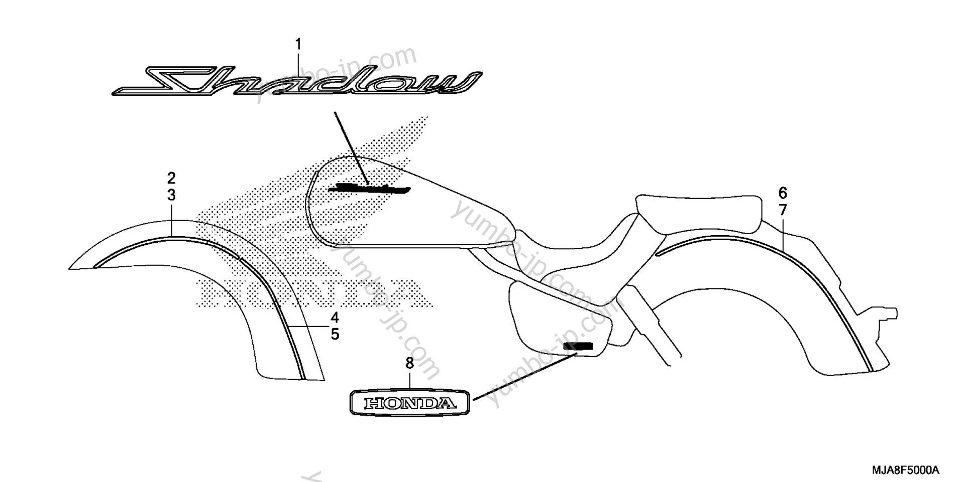 EMBLEM (1) for motorcycles HONDA VT750CA A 2014 year