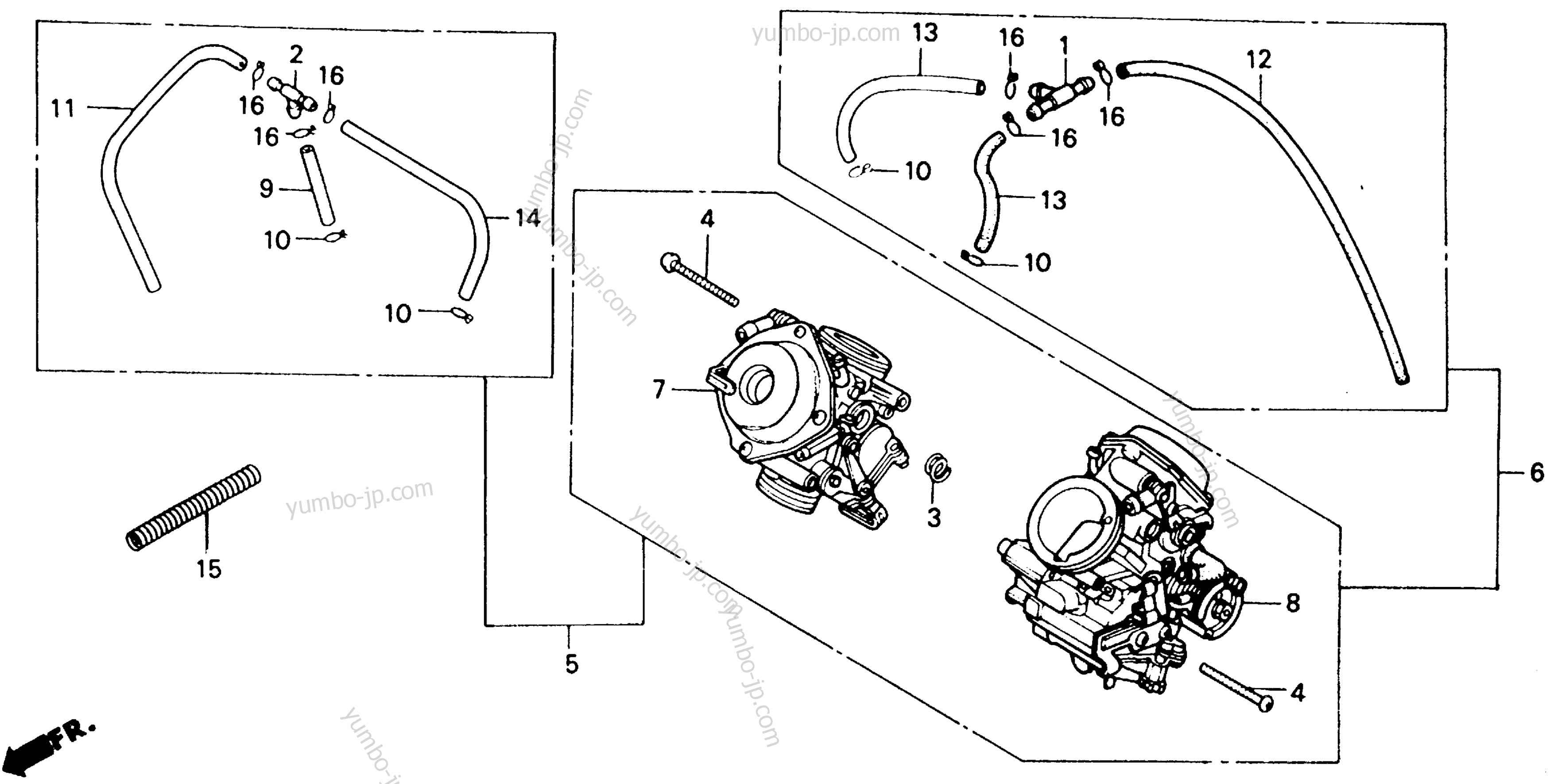 CARBURETOR (ASSY.) для мотоциклов HONDA NT650 AC 1988 г.
