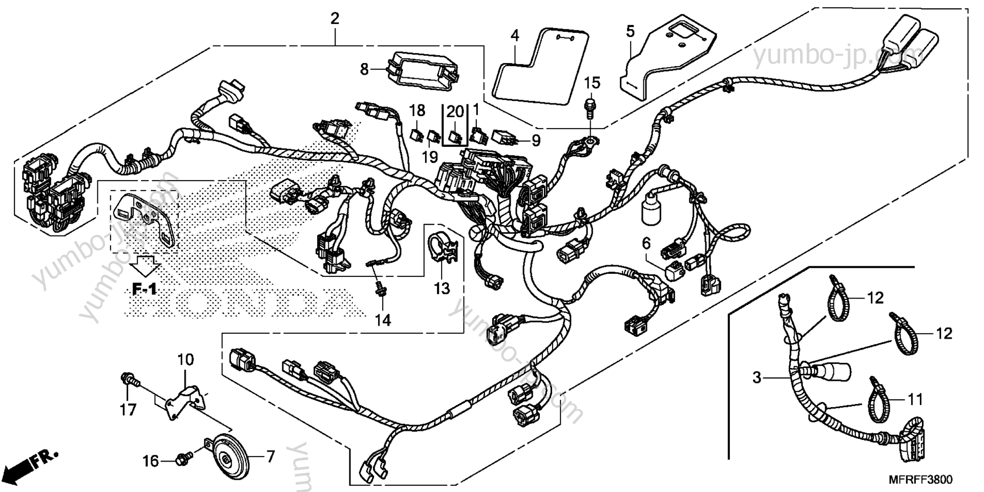 WIRE HARNESS (1) for motorcycles HONDA VT1300CRA 4A 2015 year