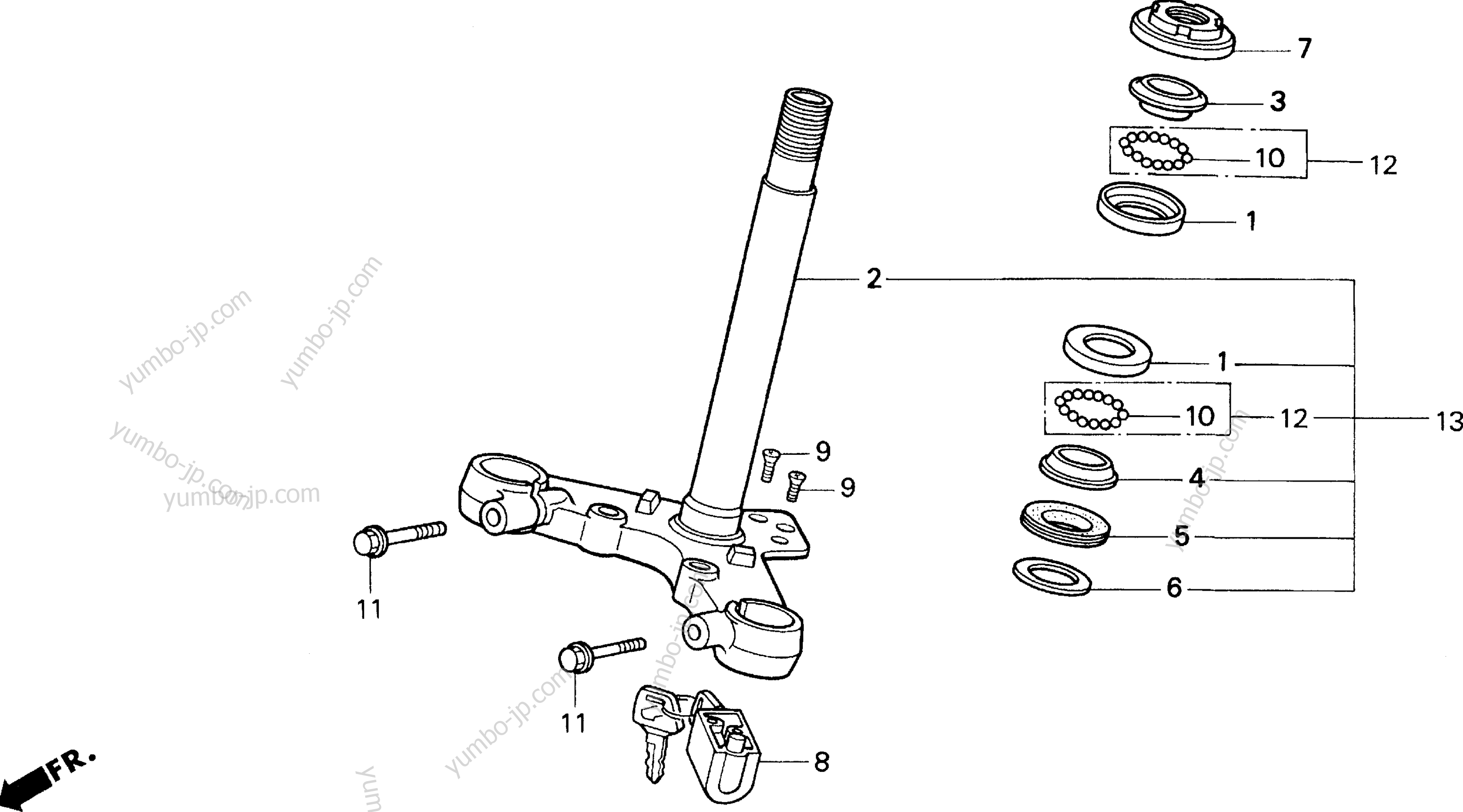 STEERING STEM for motorcycles HONDA CB250 A 1996 year