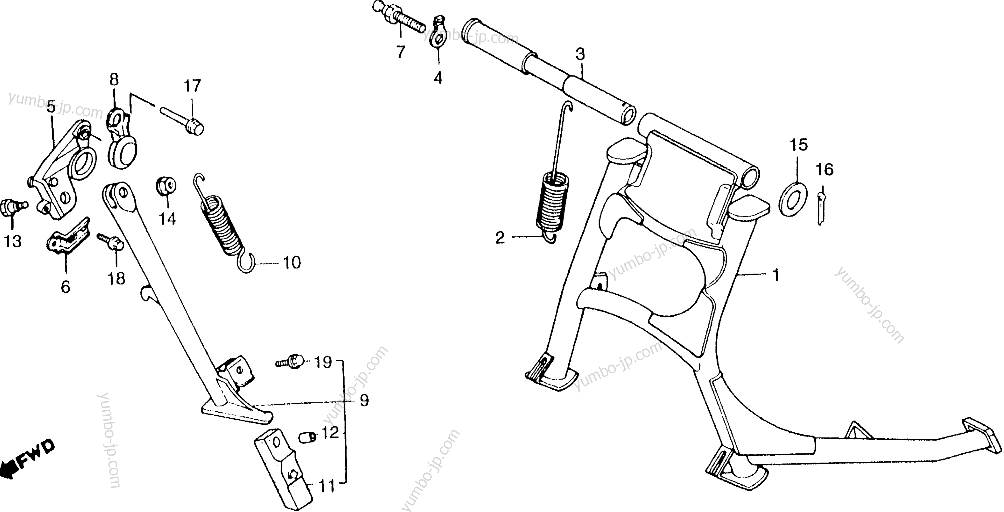 MAIN STAND / SIDE STAND для мотоциклов HONDA VFR750F A 1986 г.