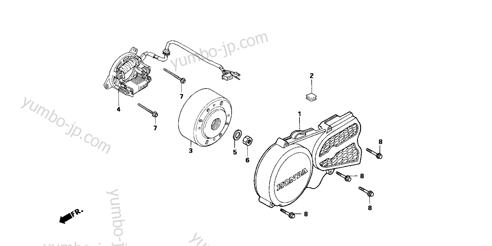 LEFT CRANKCASE COVER / AC GENERATOR for motorcycles HONDA NSR50R A 2004 year