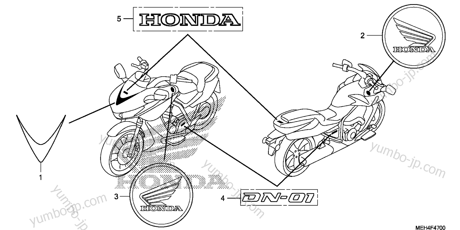 MARK for motorcycles HONDA NSA700A A 2009 year