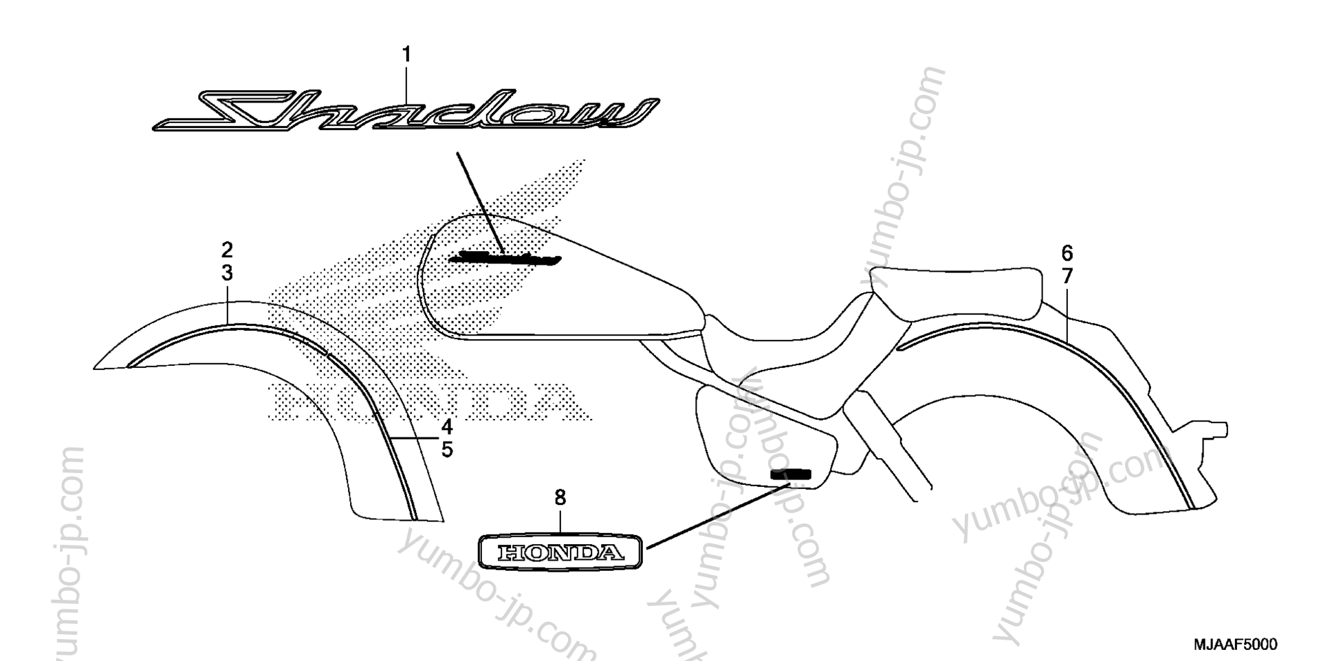 EMBLEM (1) для мотоциклов HONDA VT750CA AC 2013 г.