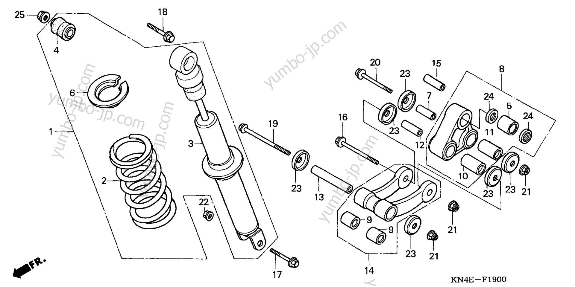 REAR SHOCK ABSORBER for motorcycles HONDA XR100R A 2003 year