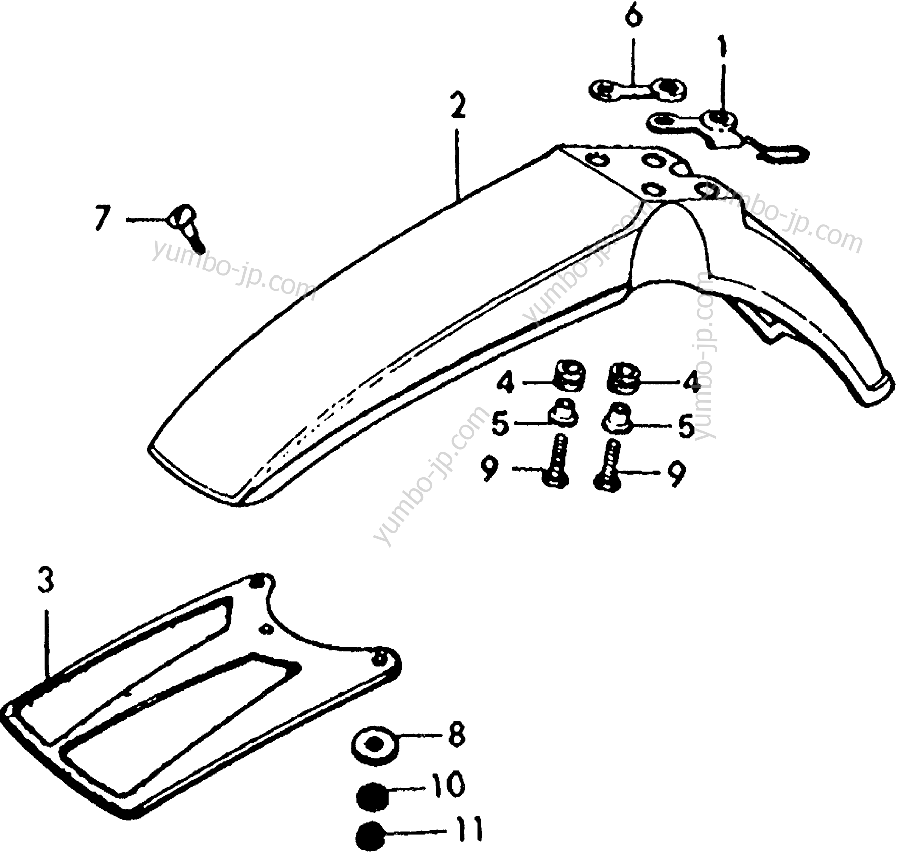FRONT FENDER for motorcycles HONDA XL125 A 1977 year