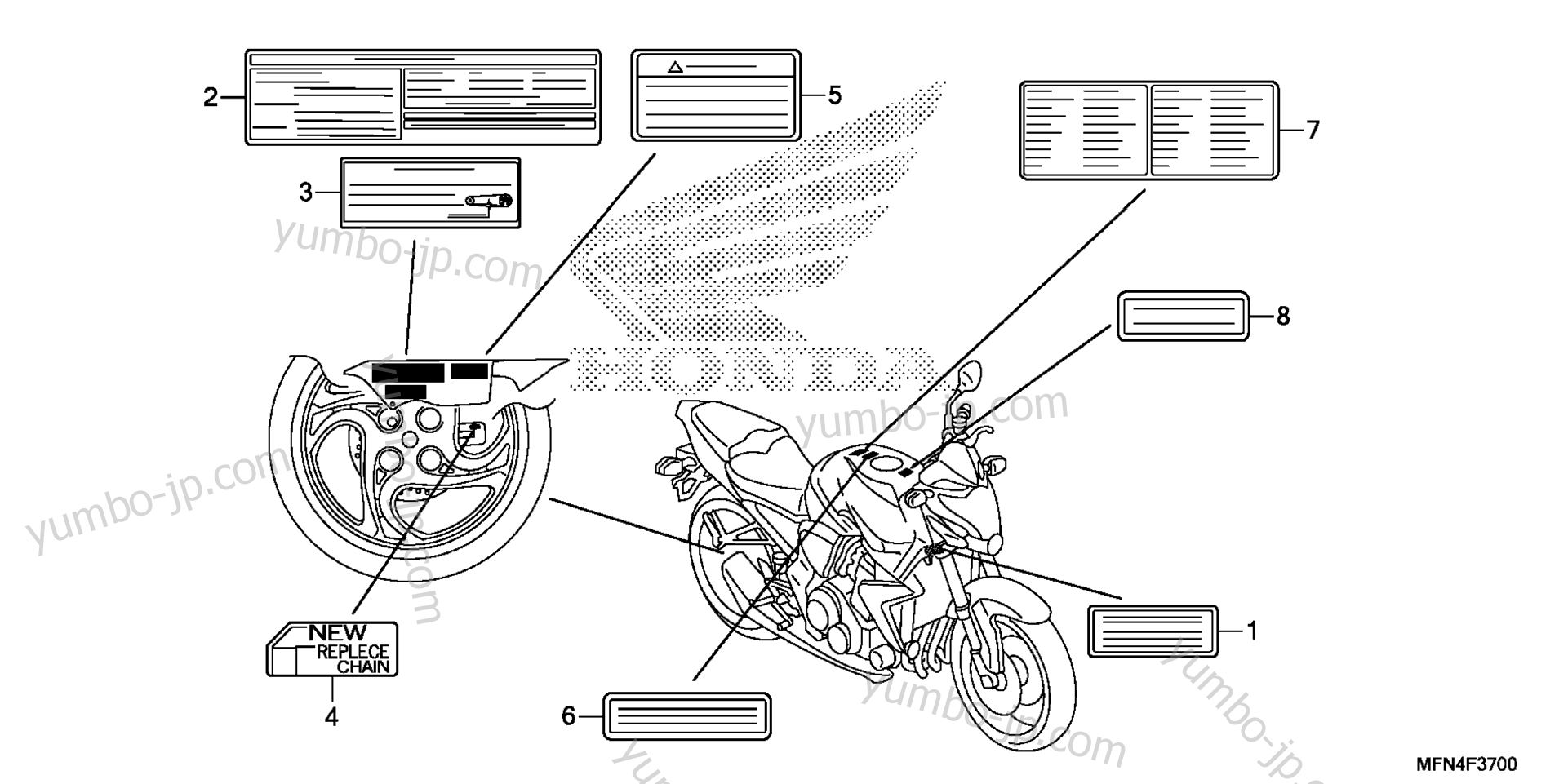 CAUTION LABEL для мотоциклов HONDA CB1000RA 2AC 2014 г.