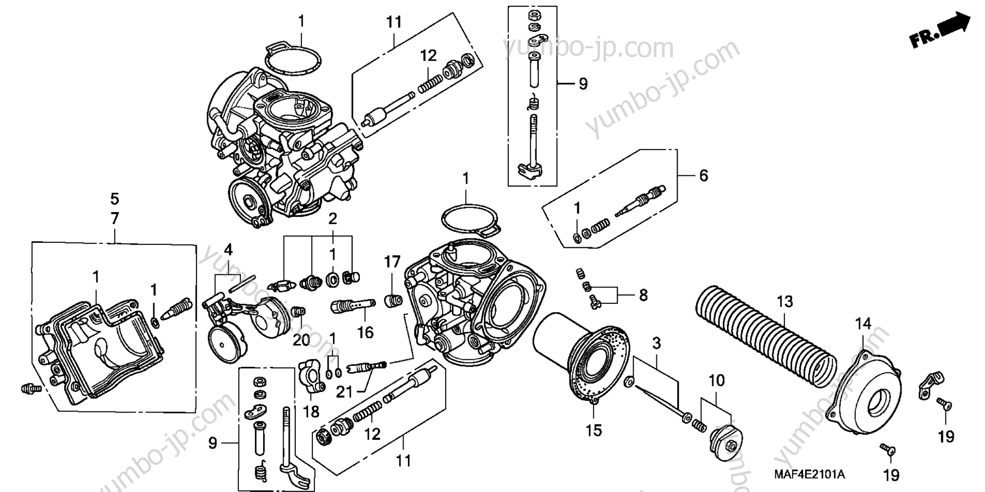 CARBURETOR COMPONENTS for motorcycles HONDA GL1500A A 1995 year