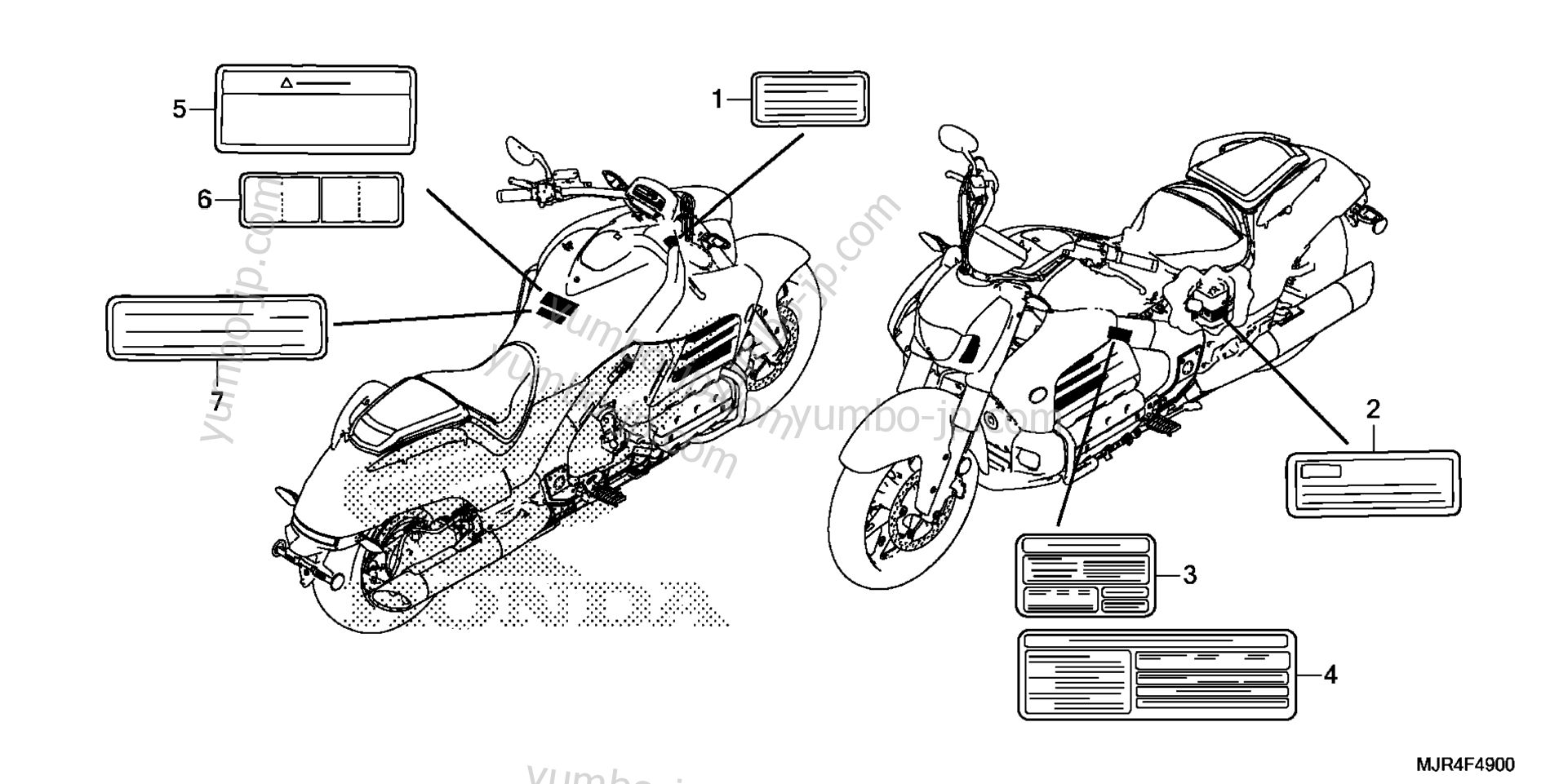 CAUTION LABEL для мотоциклов HONDA GL1800C AC 2015 г.