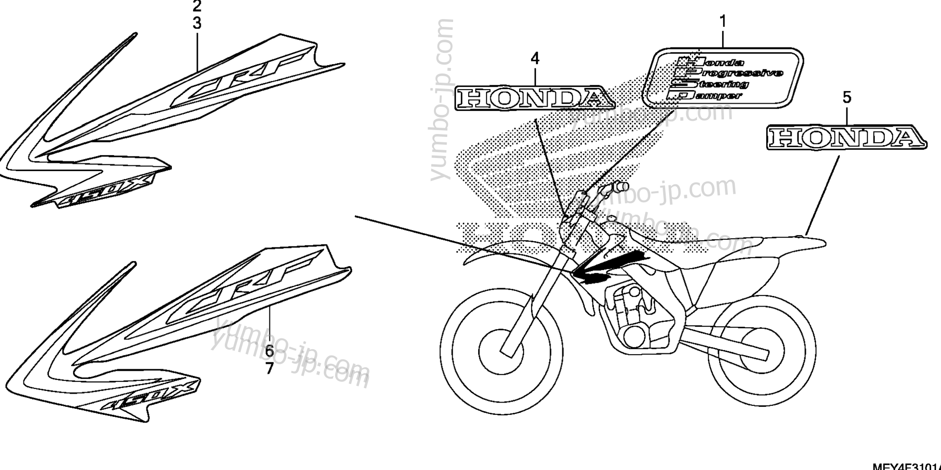 MARK (2) для мотоциклов HONDA CRF450X AC 2012 г.