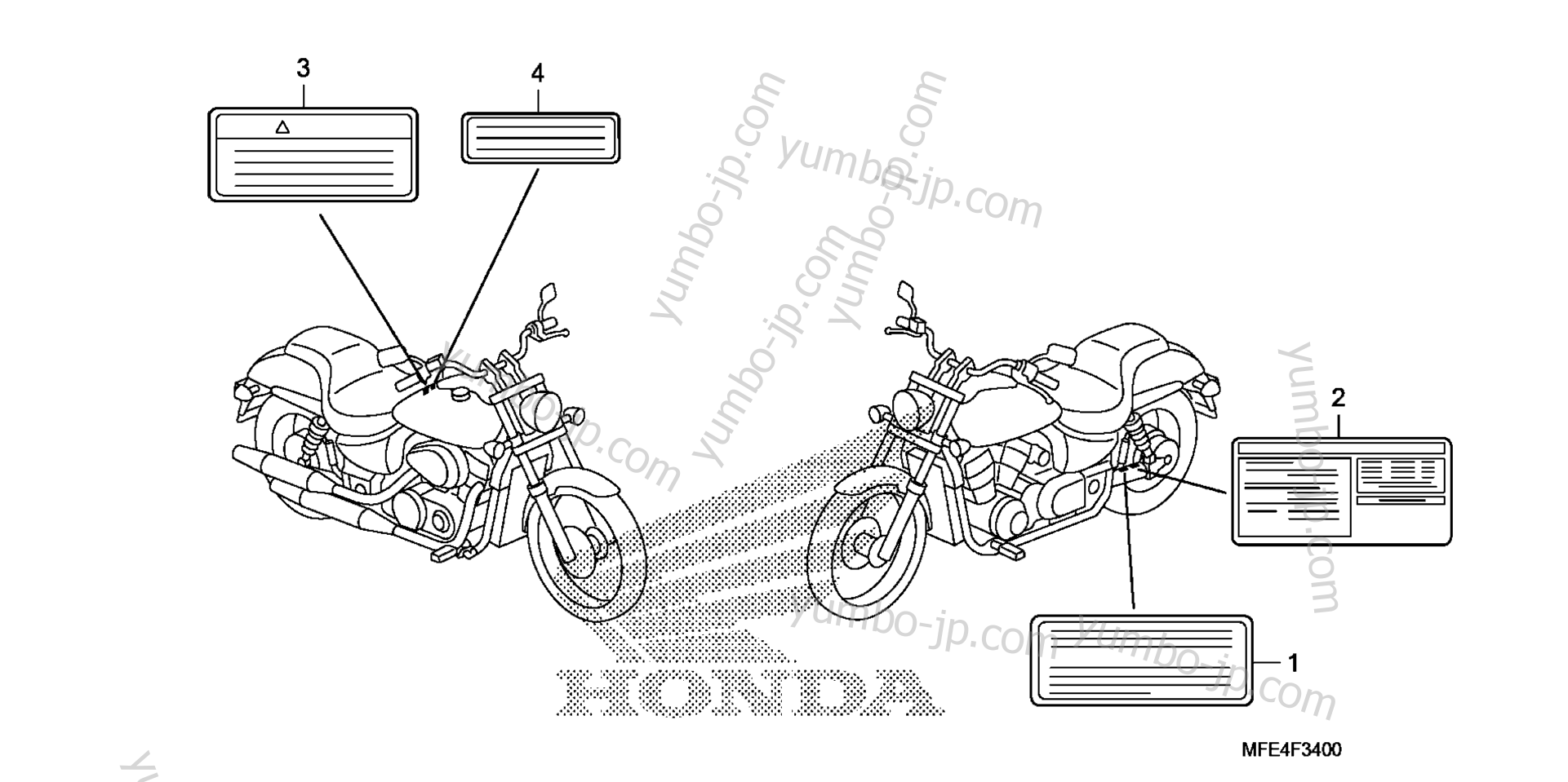 Эмблемы, наклейки для мотоциклов HONDA VT750C2 AC/A 2008 г.