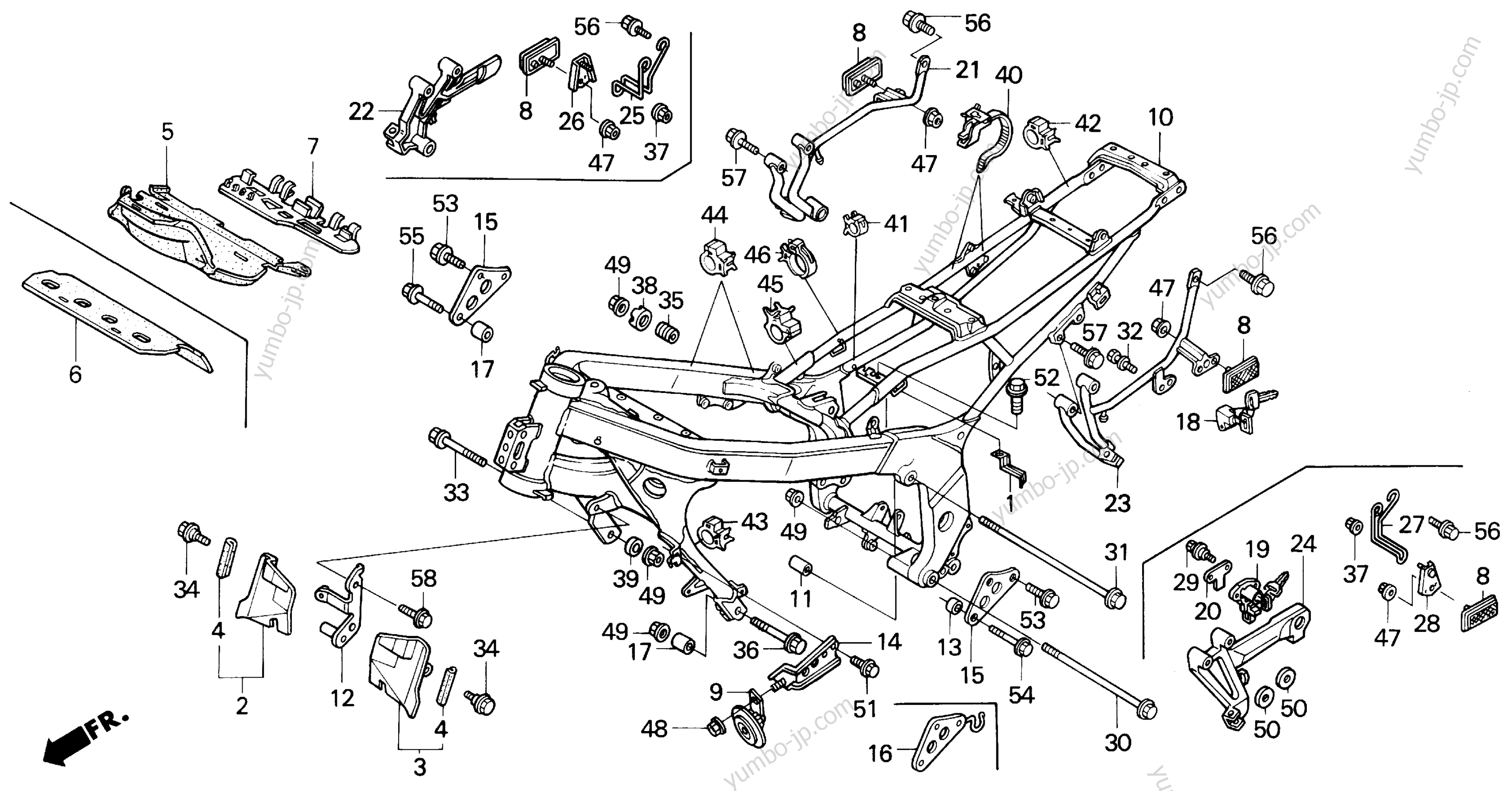 FRAME for motorcycles HONDA CBR600F3 AC 1996 year