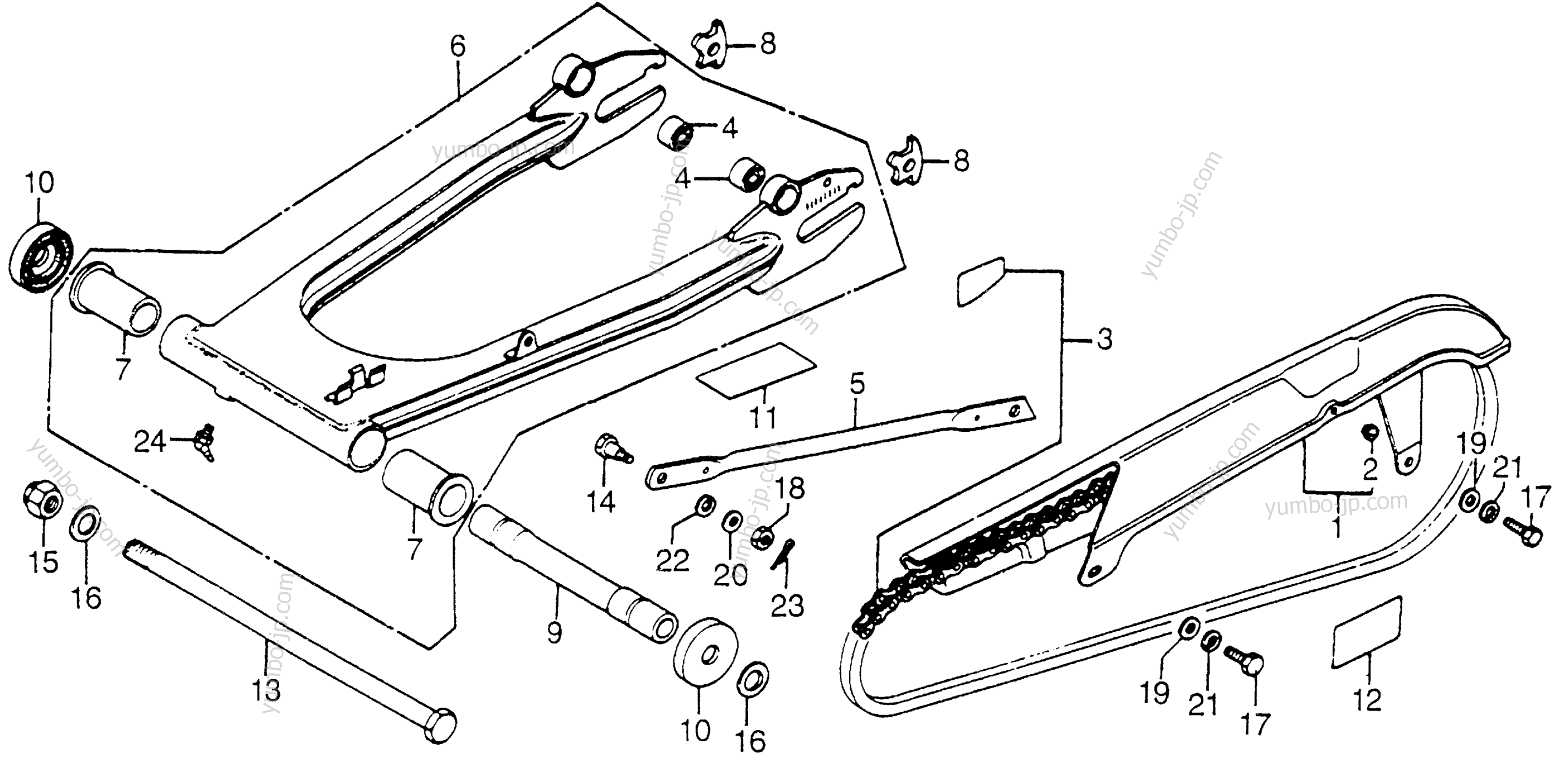 SWINGARM / CHAIN CASE для мотоциклов HONDA CB750A A 1978 г.