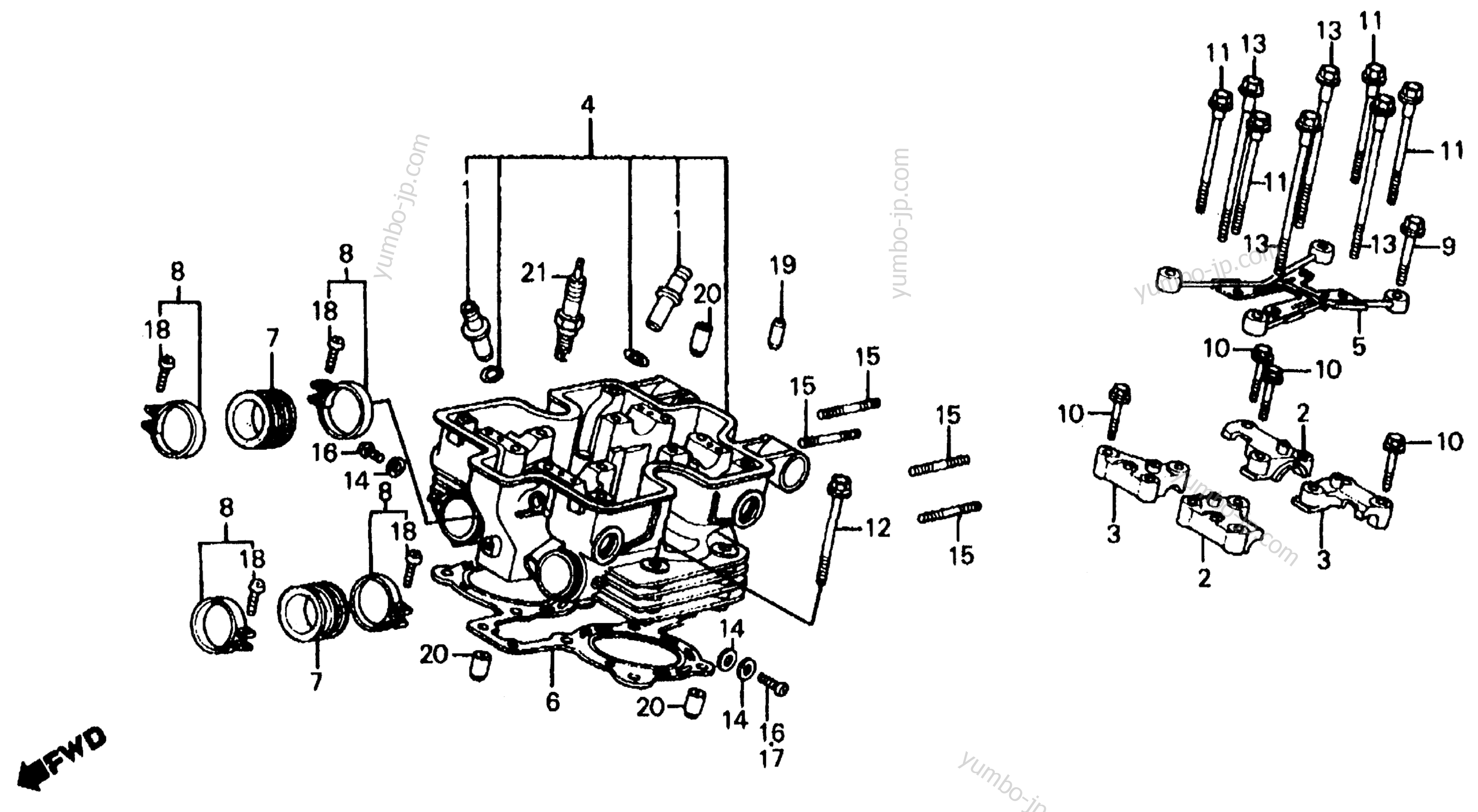 REAR CYLINDER HEAD for motorcycles HONDA VF700C A 1985 year