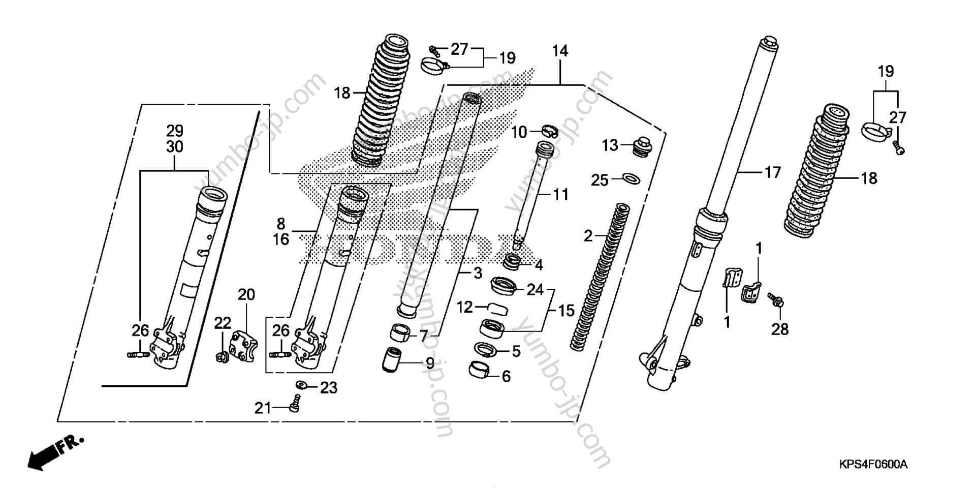 FRONT FORK for motorcycles HONDA CRF230F A 2003 year