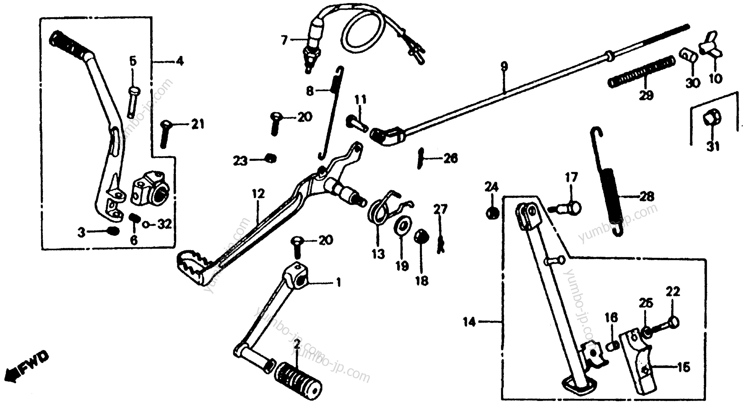 GEARSHIFT PEDAL / KICK STARTER ARM for motorcycles HONDA XL185S A 1983 year