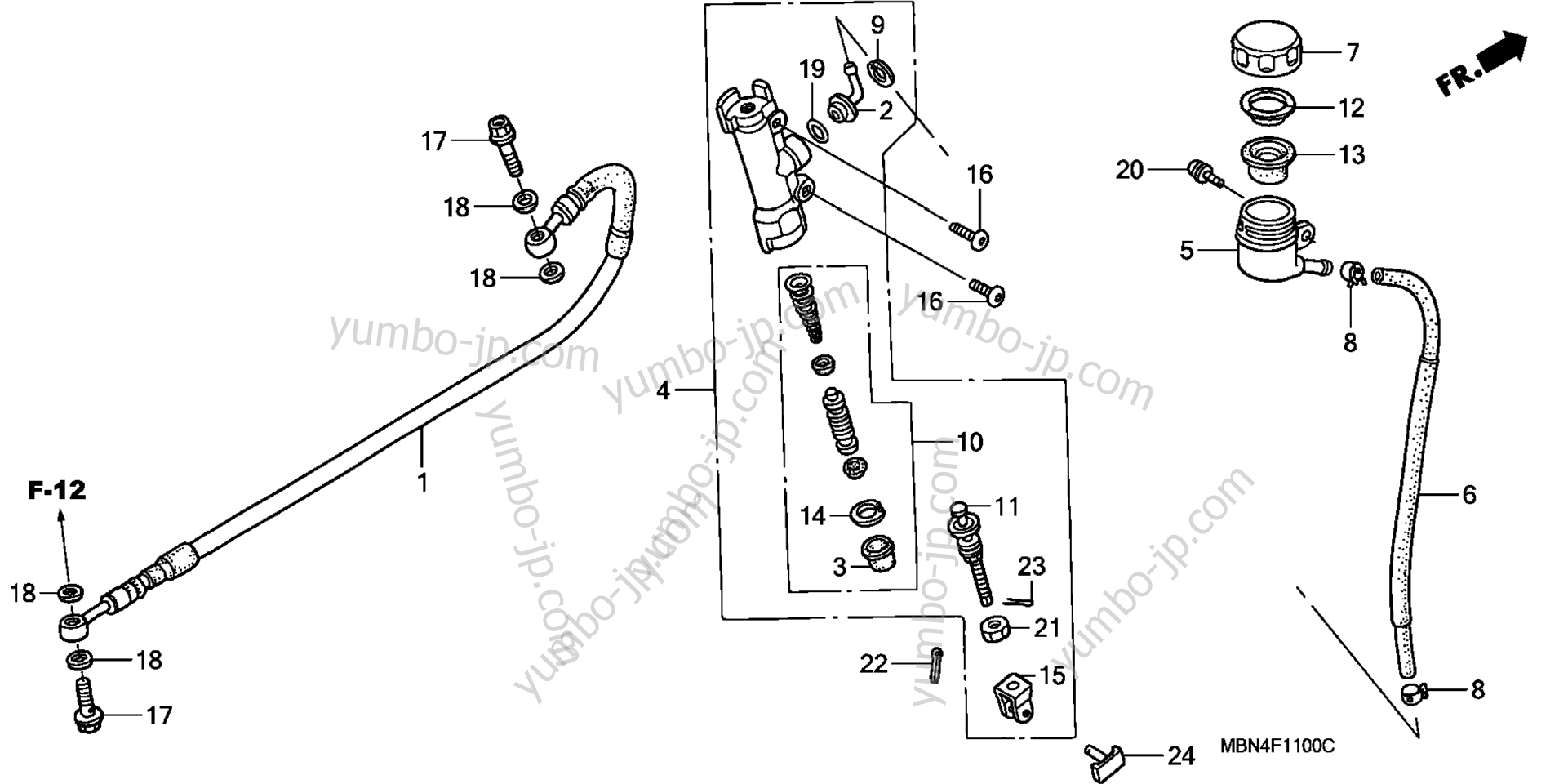 REAR BRAKE / MASTER CYLINDER для мотоциклов HONDA XR650R AC/B 2005 г.