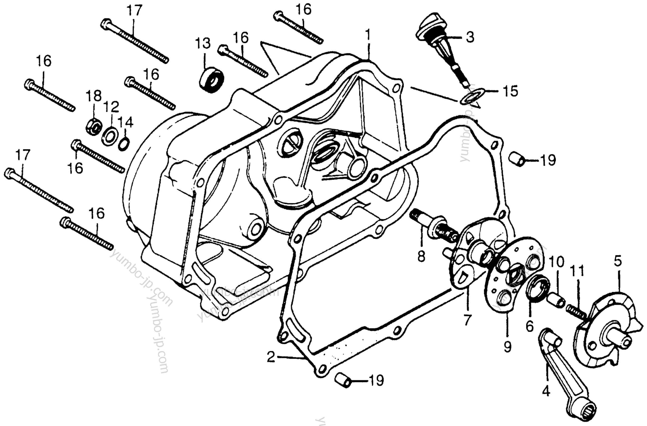 RIGHT CRANKCASE COVER для мотоциклов HONDA CT70 A 1982 г.