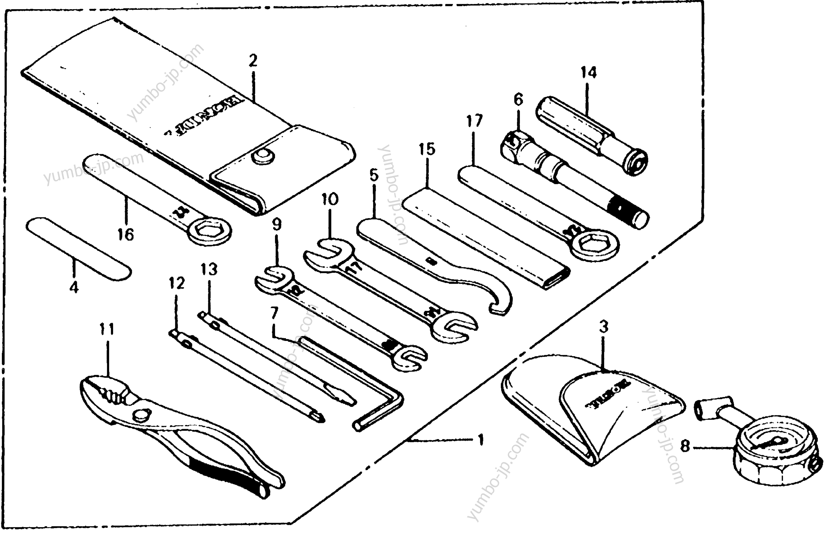 Набор инструментов для мотоциклов HONDA CB650 A 1981 г.