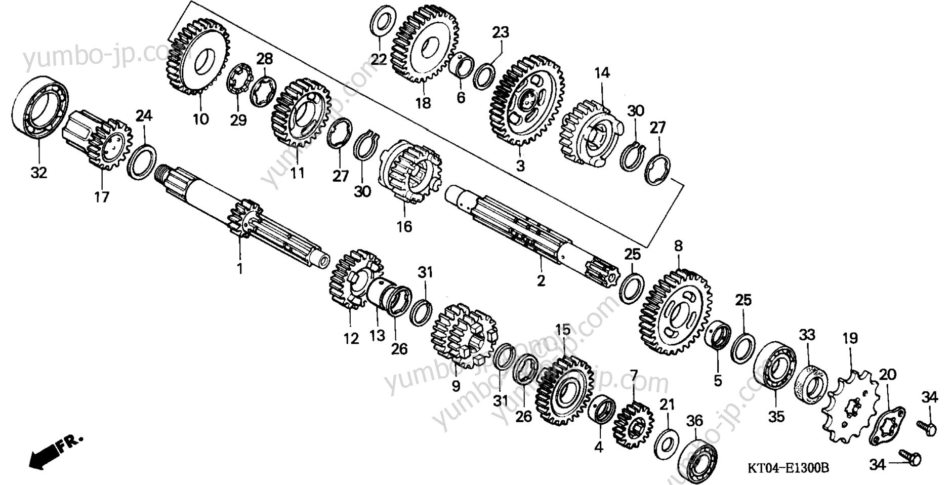 TRANSMISSION for motorcycles HONDA XR200R AC 2002 year