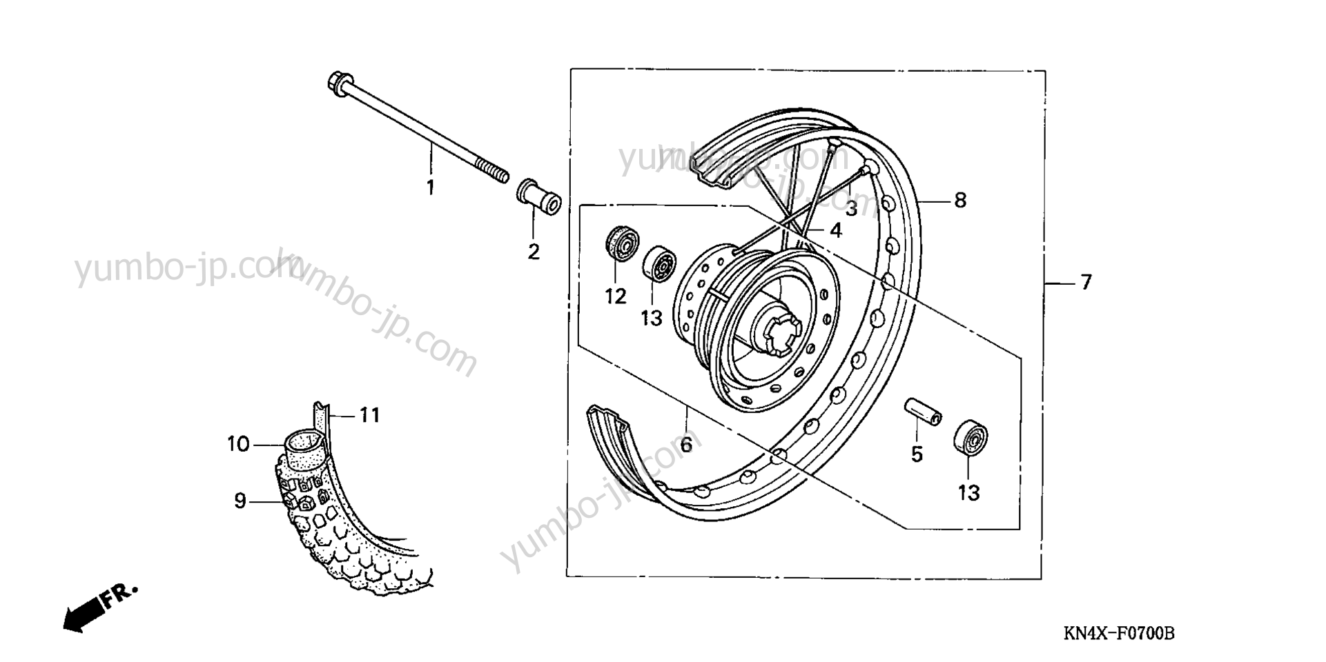 FRONT WHEEL для мотоциклов HONDA XR100R A 2001 г.