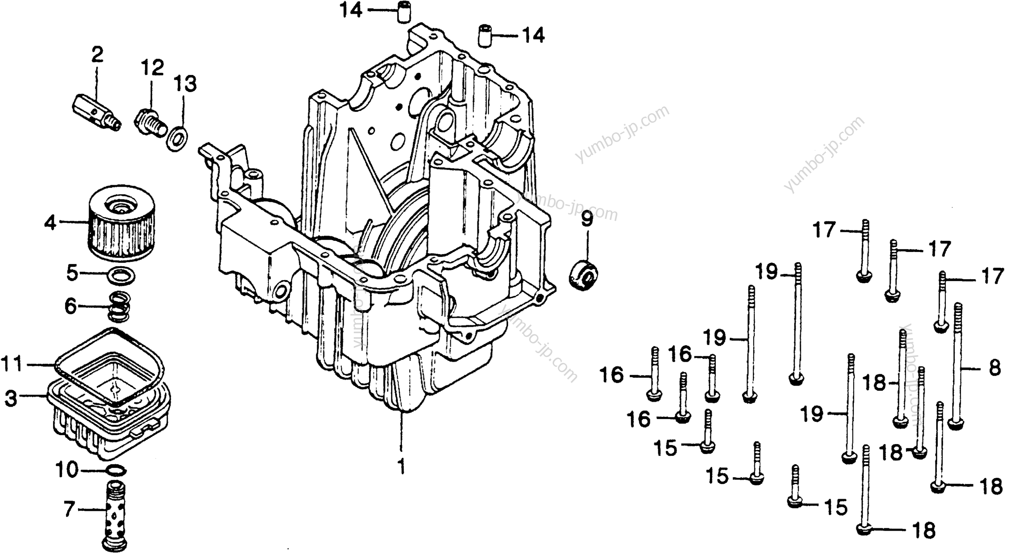 LOWER CRANKCASE for motorcycles HONDA CB400TII A 1979 year