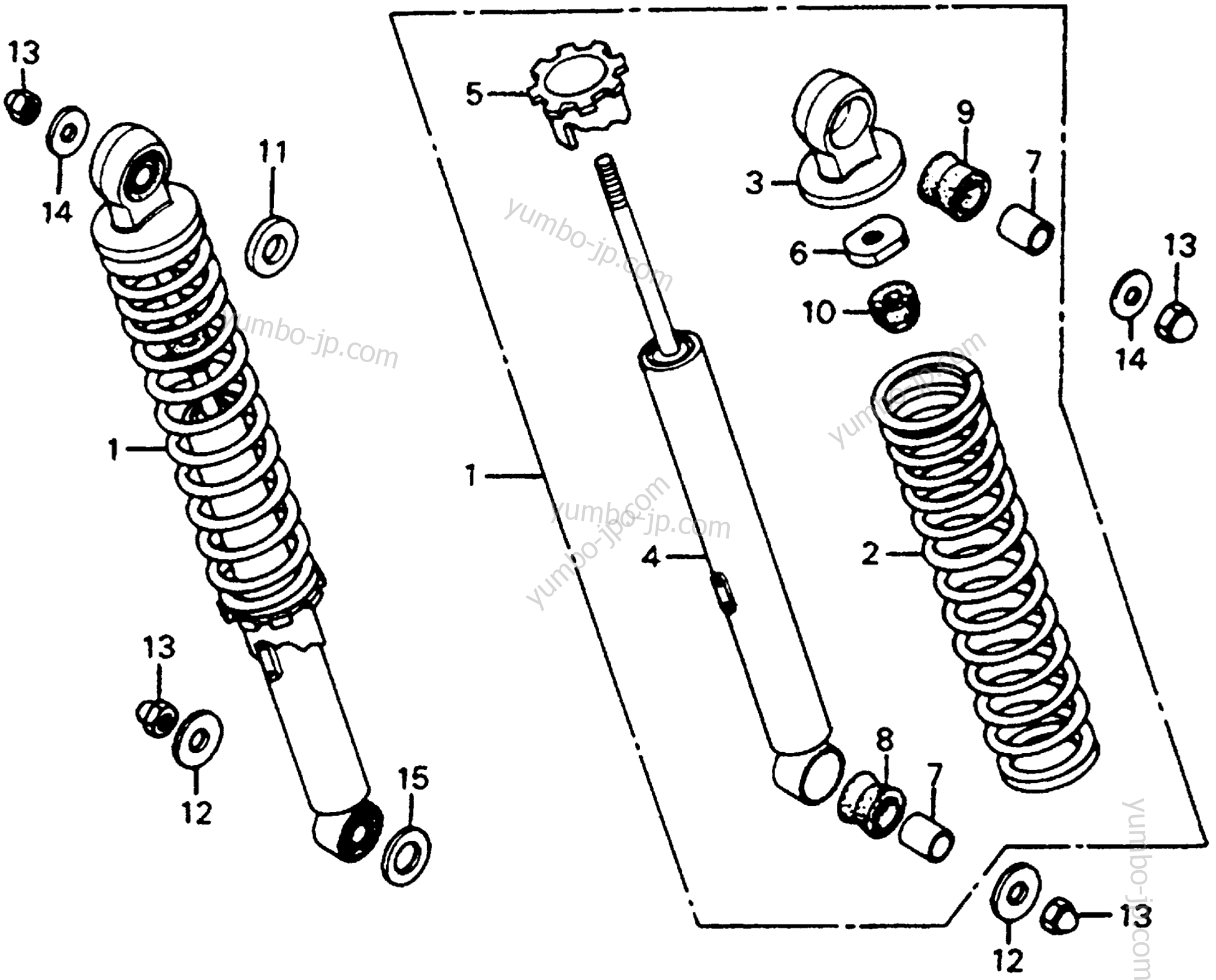 REAR SHOCK ABSORBER for motorcycles HONDA CB125S A 1979 year