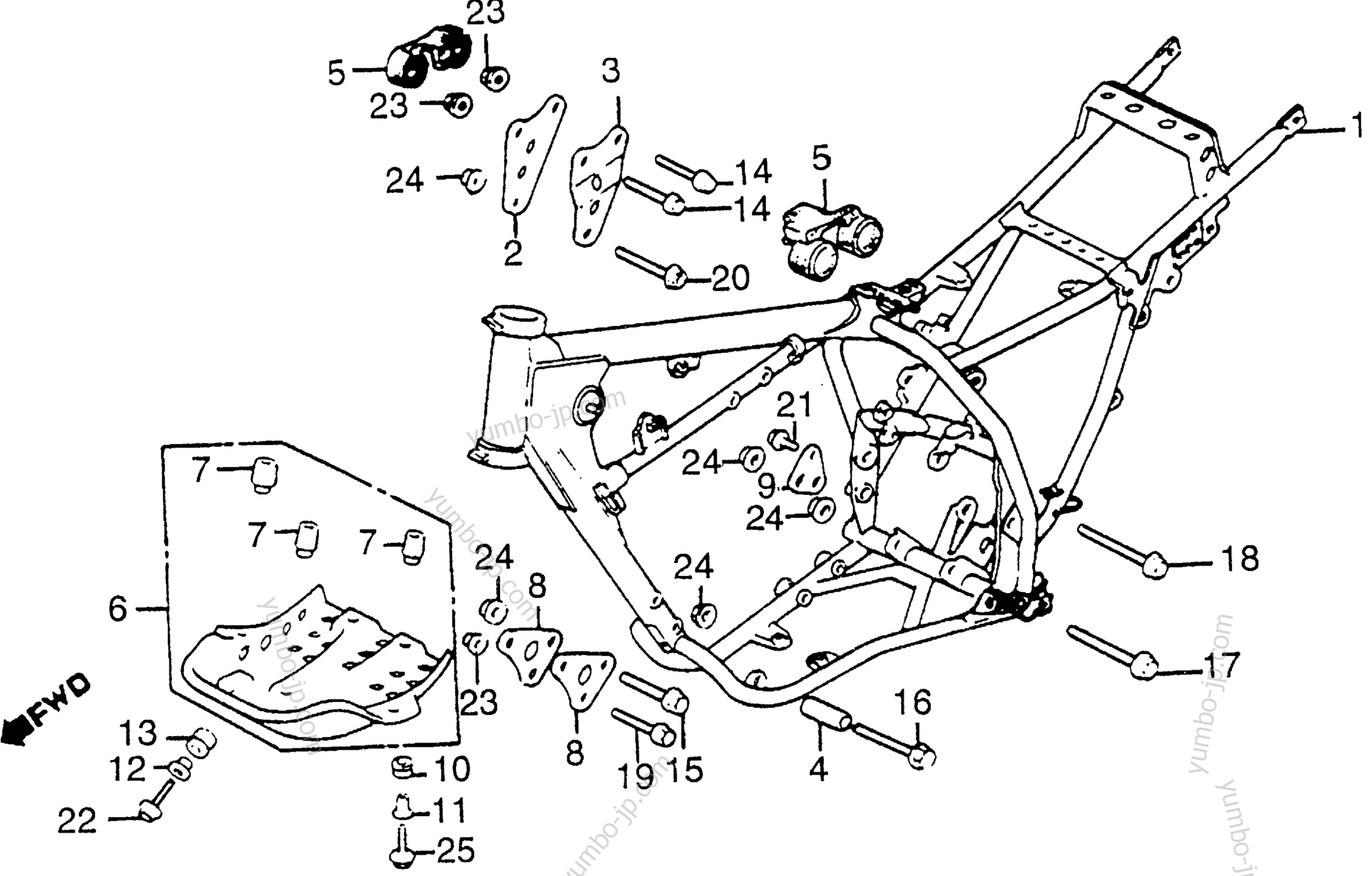 FRAME for motorcycles HONDA XL350R A 1985 year