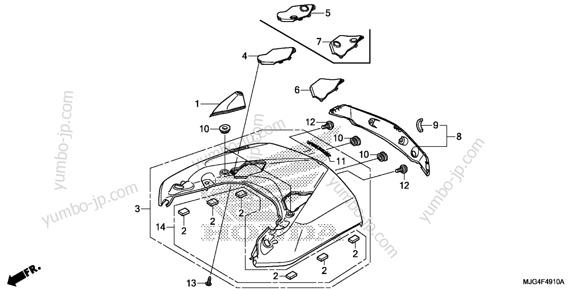 REAR CENTER TOP COVER for motorcycles HONDA GL1800BD 2AC 2013 year