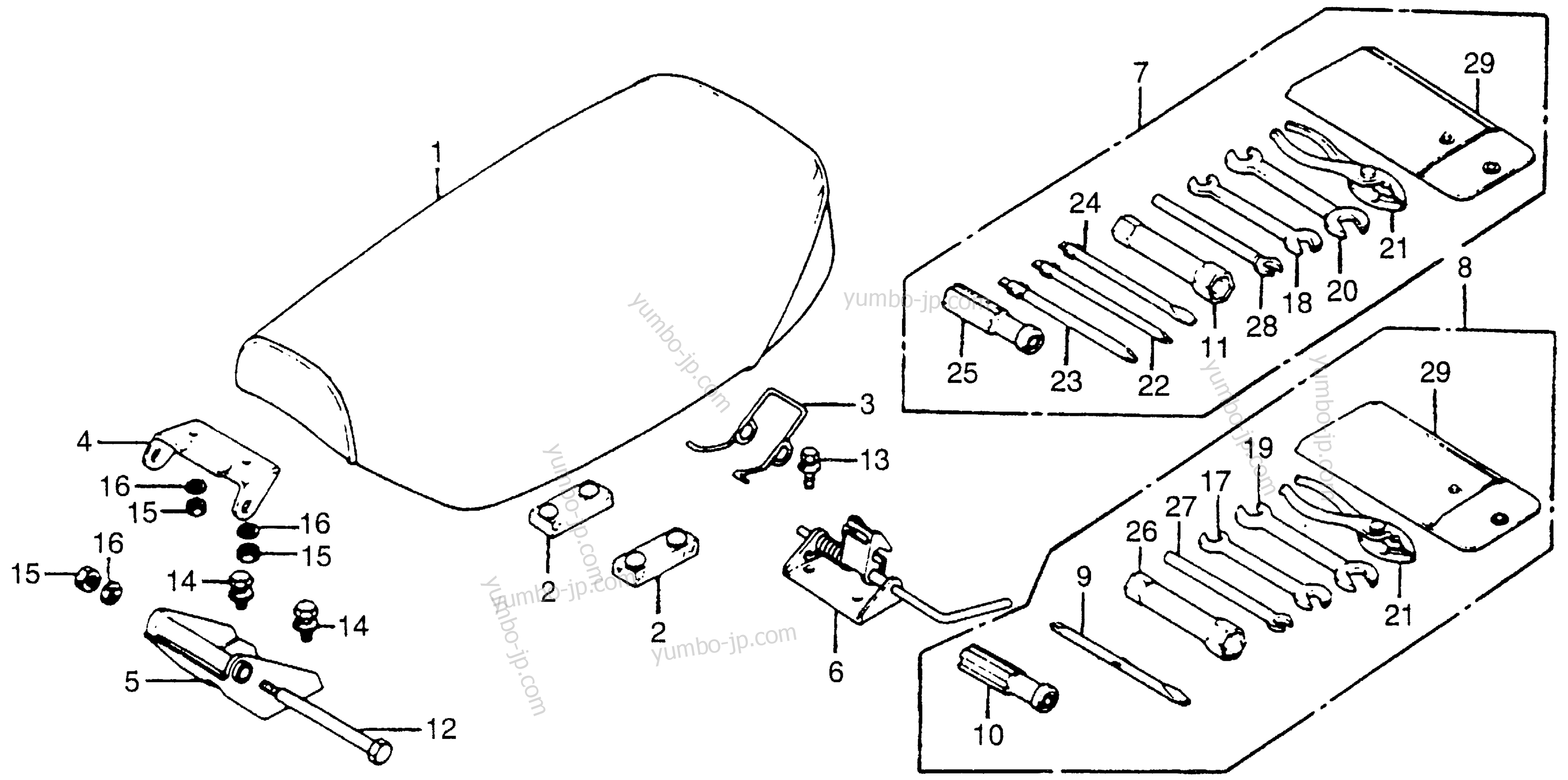 SEAT / TOOLS для мотоциклов HONDA CT70 A 1981 г.