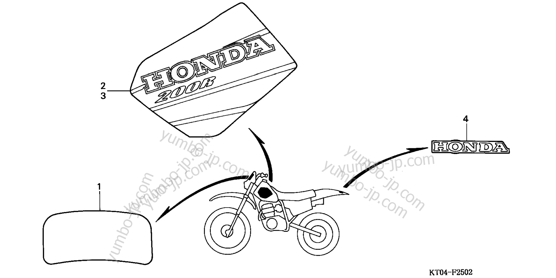 MARK (3) для мотоциклов HONDA XR200R A 2001 г.