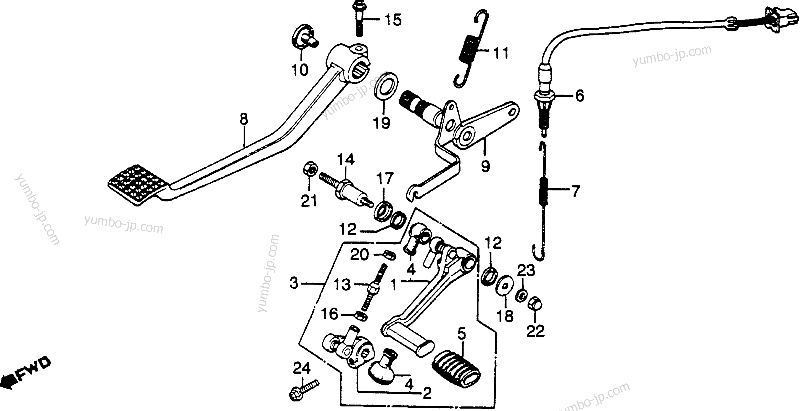 BRAKE PEDAL / SHIFT PEDAL for motorcycles HONDA CBX A 1979 year