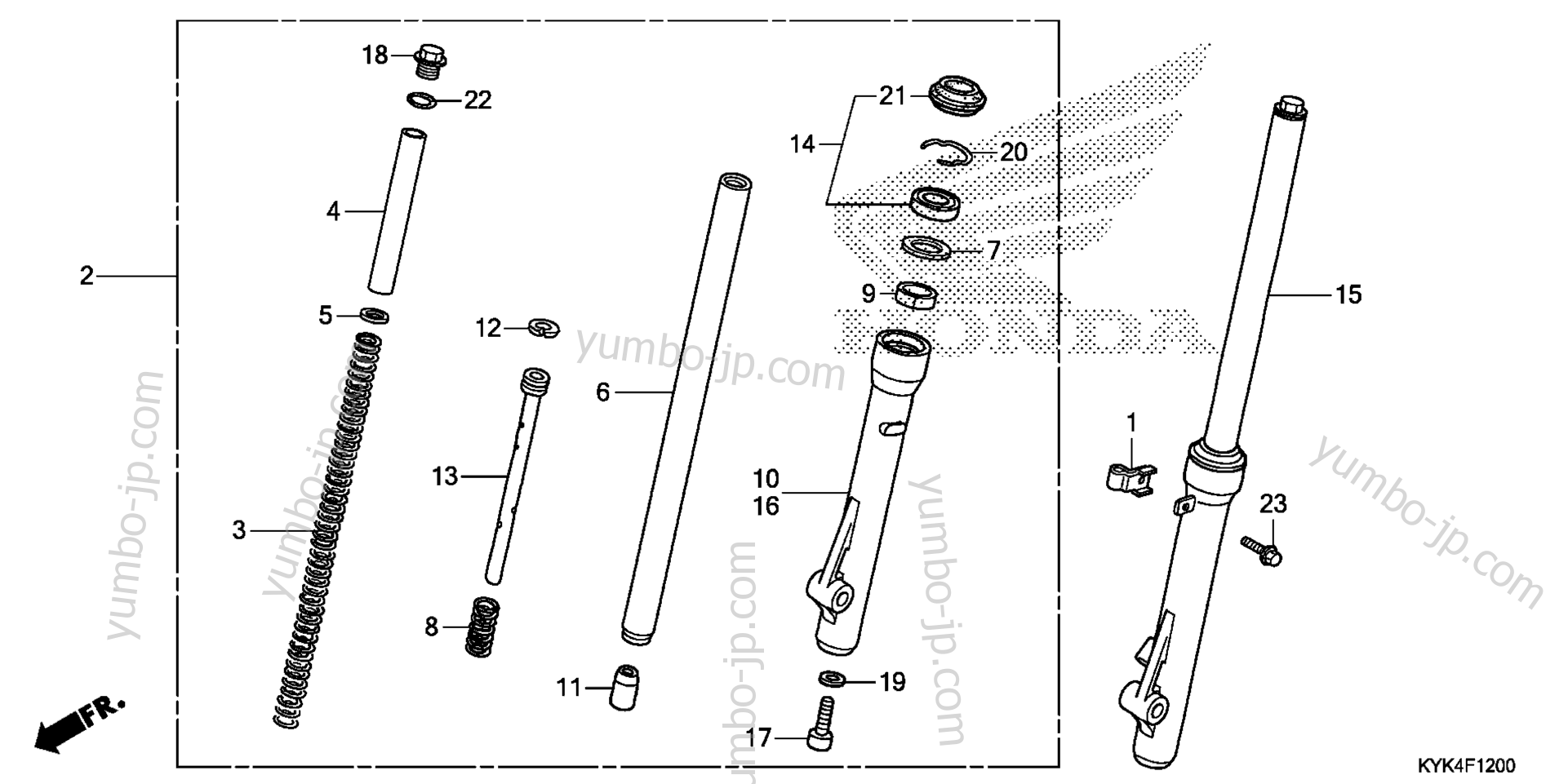 FRONT FORK for motorcycles HONDA CRF110F AC 2013 year