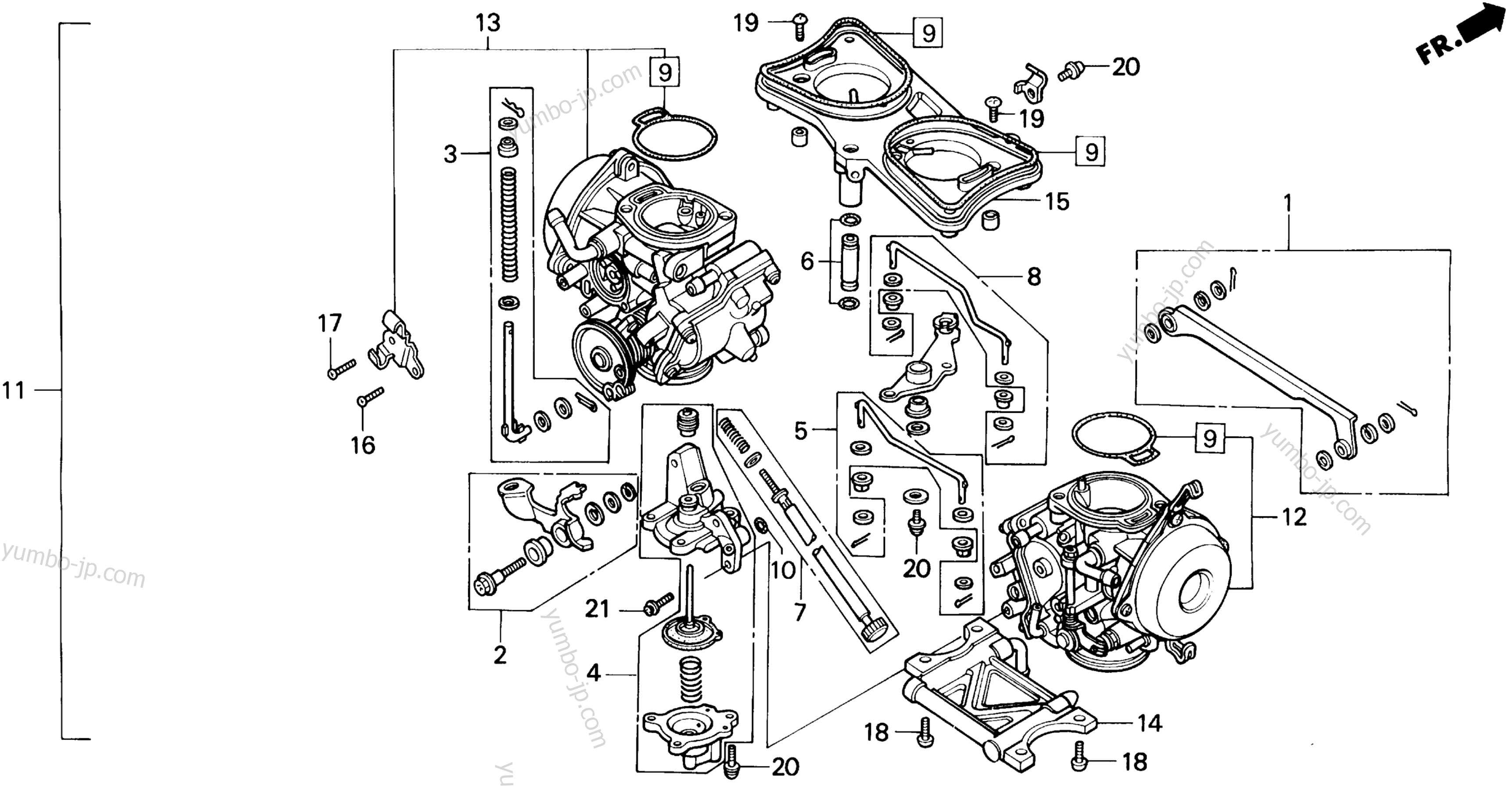 CARBURETOR ASSEMBLY for motorcycles HONDA GL1500A A 1995 year