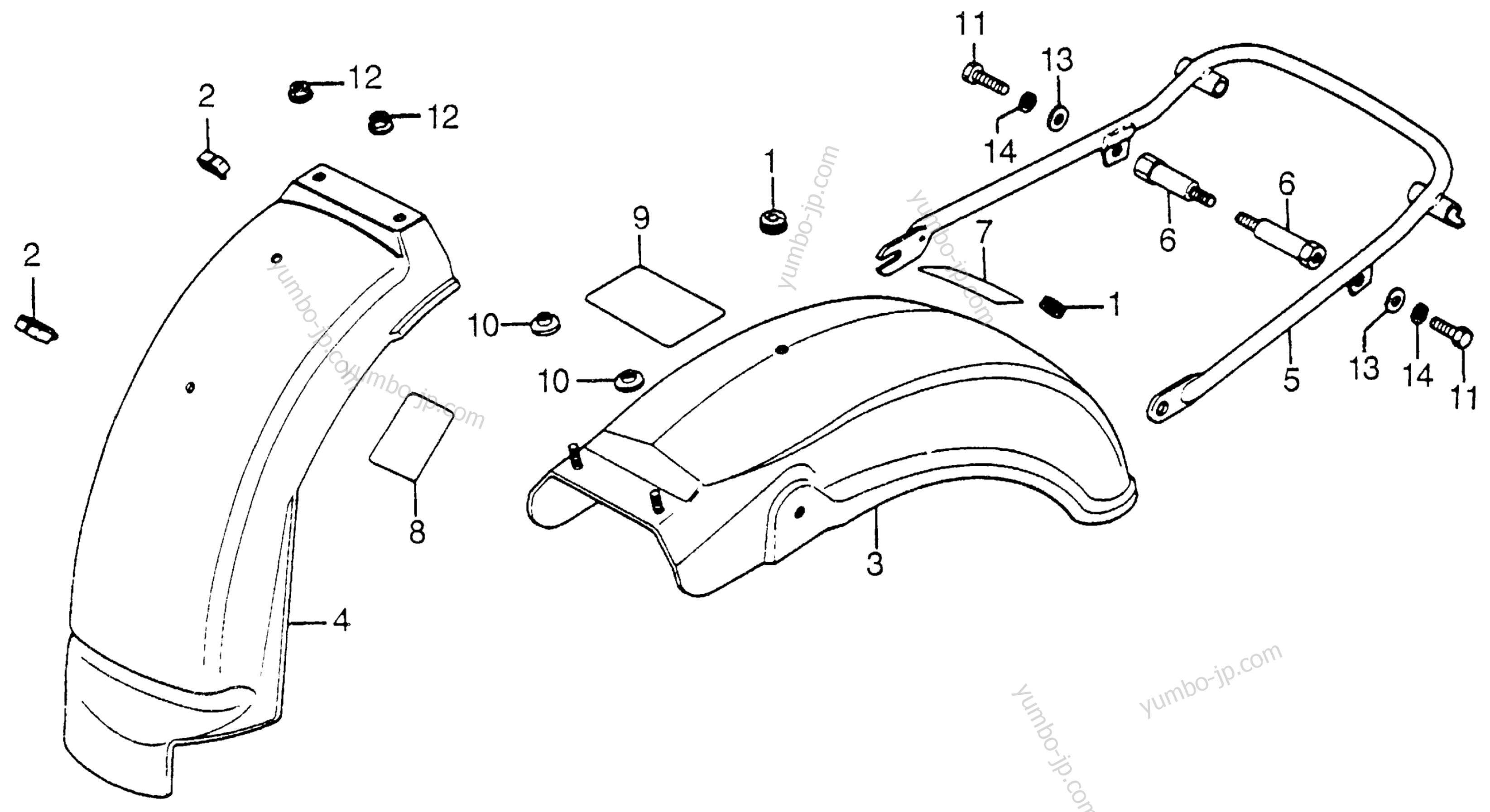 REAR FENDER for motorcycles HONDA CB750A A 1978 year