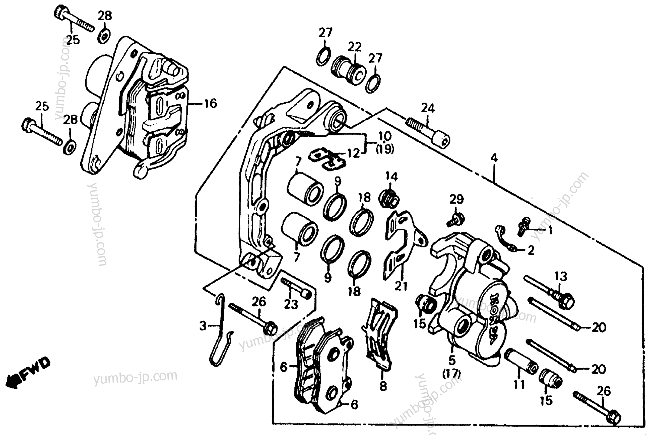 FRONT BRAKE CALIPER for motorcycles HONDA VF700C AC 1985 year