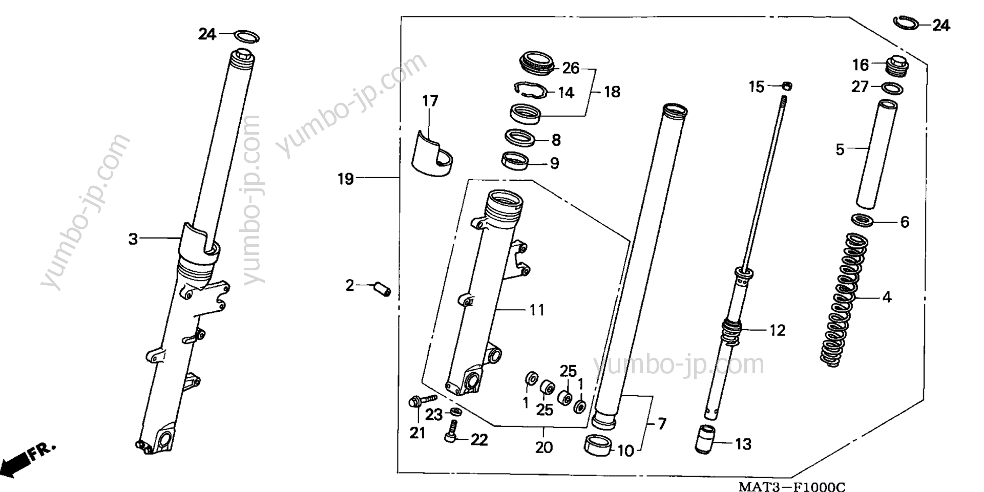 FRONT FORK для мотоциклов HONDA CBR1100XX AC 2002 г.