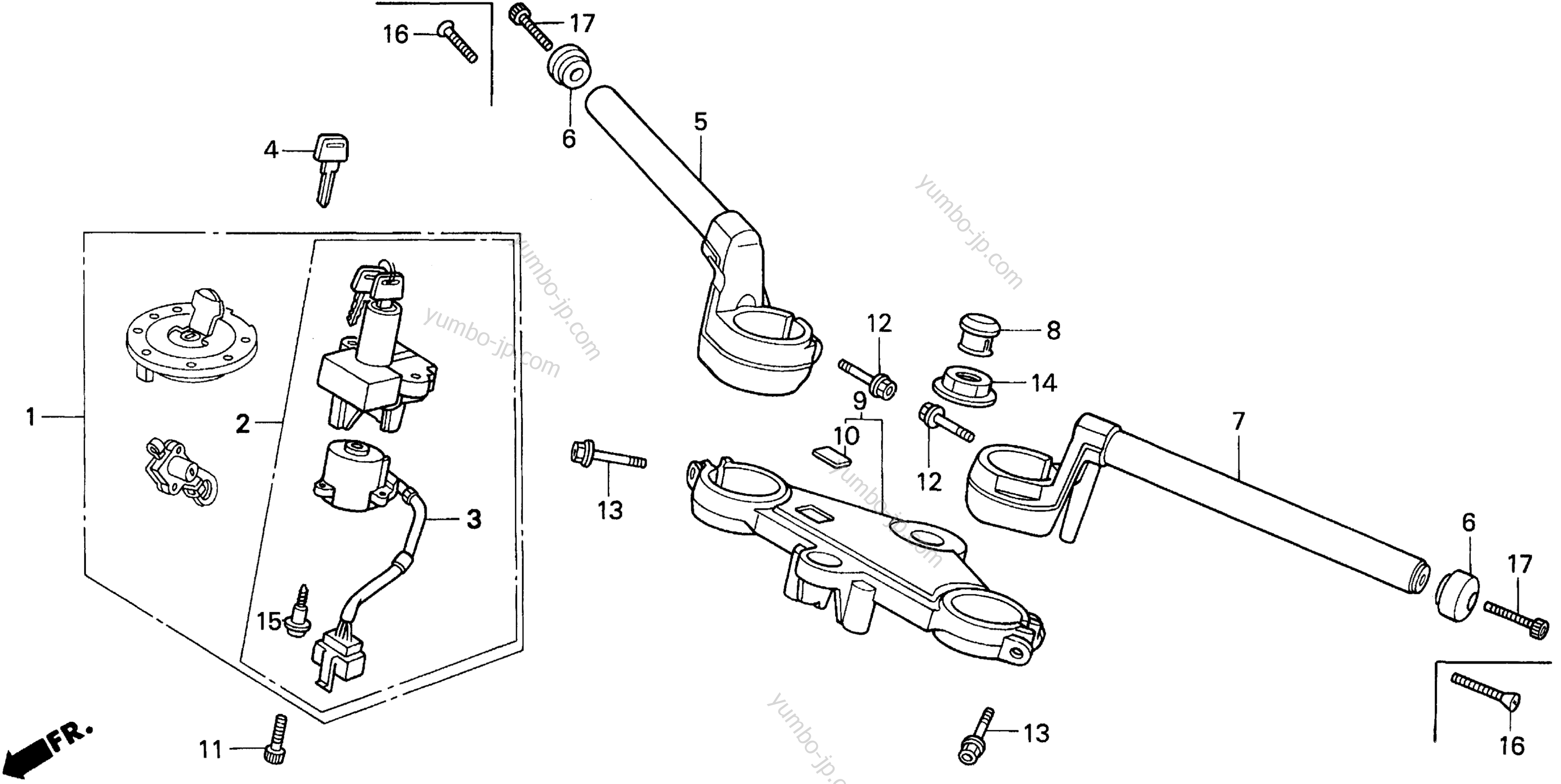 HANDLEBAR for motorcycles HONDA VFR750F A 1997 year