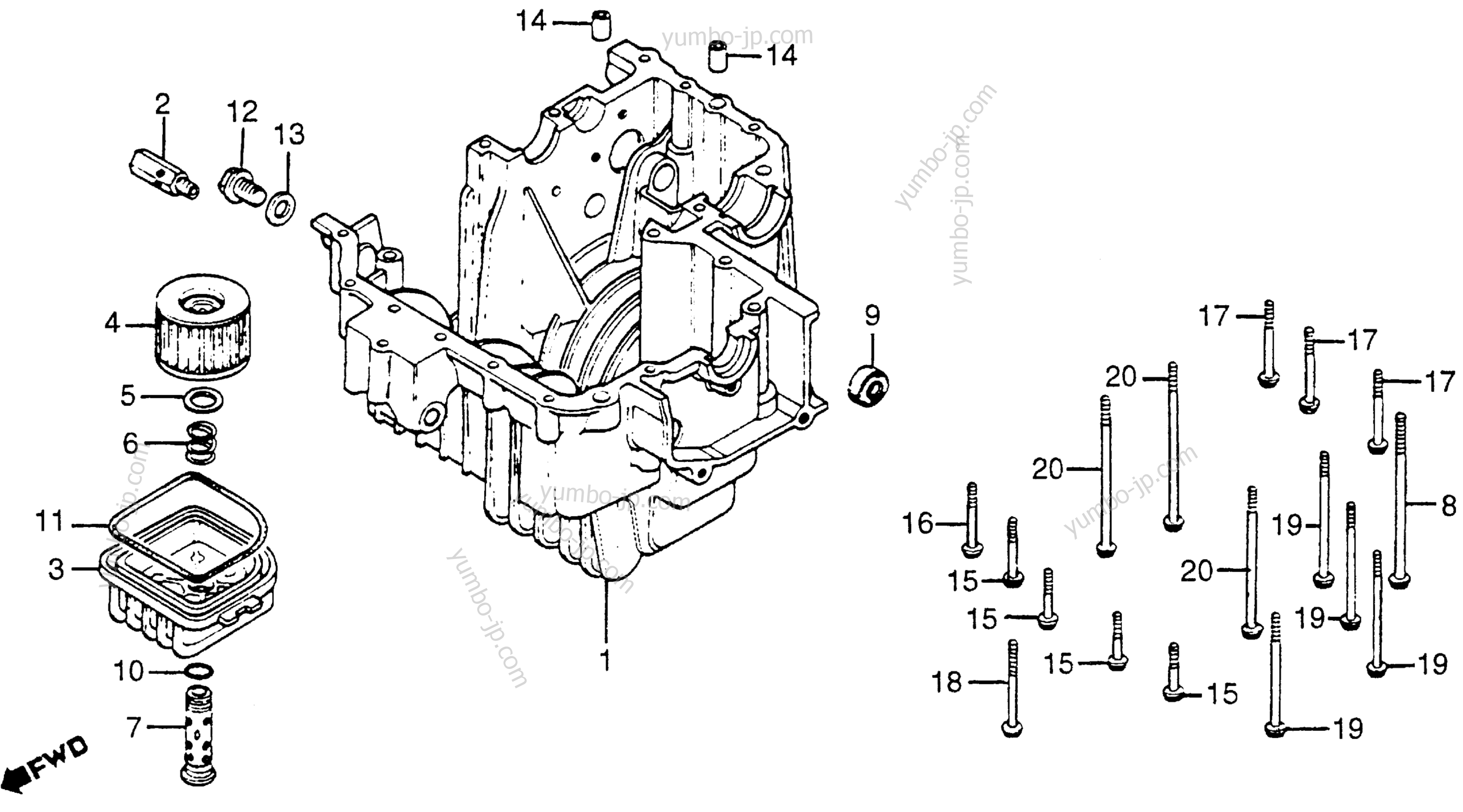 LOWER CRANKCASE for motorcycles HONDA CM400T A 1979 year