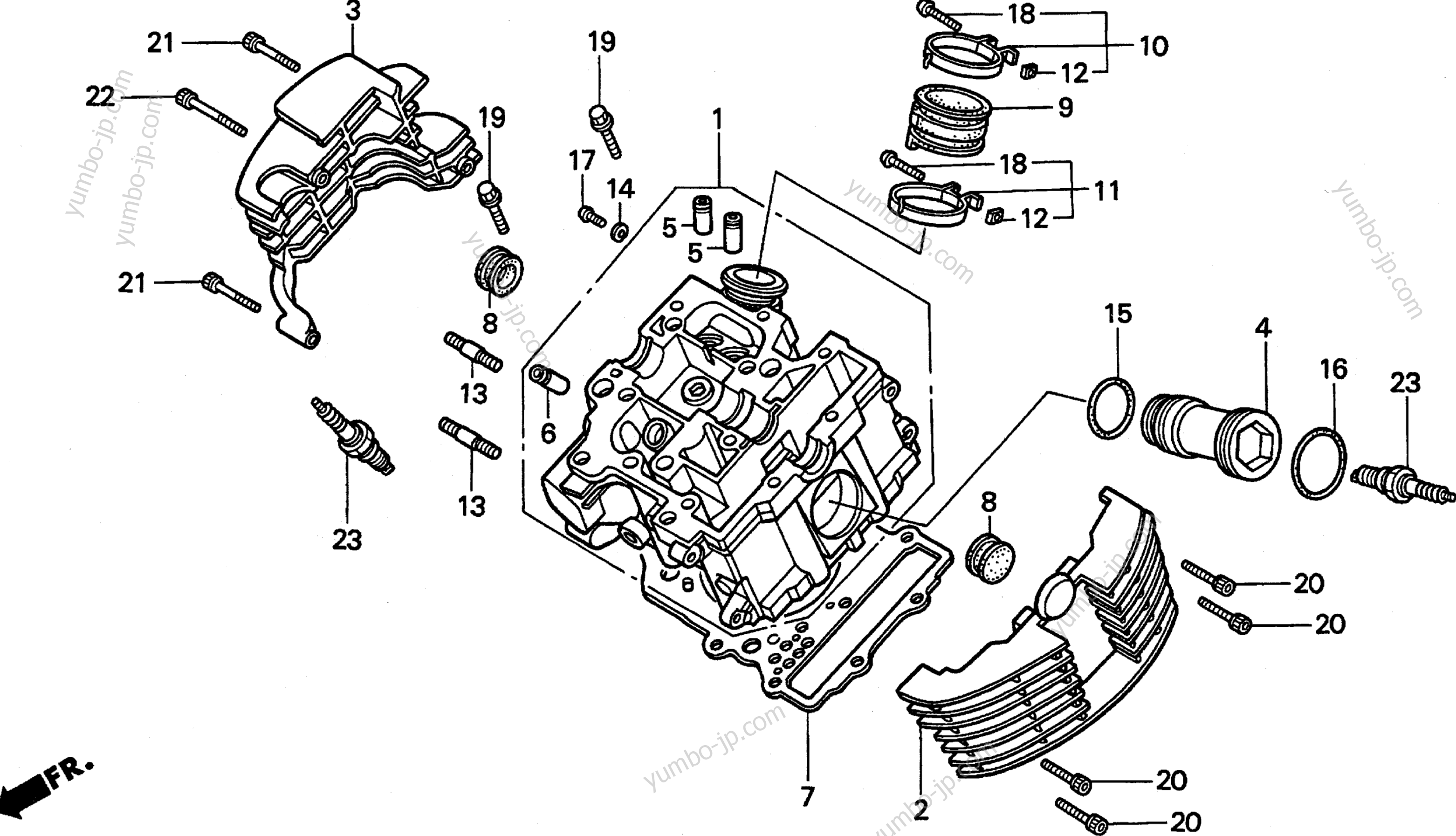 CYLINDER HEAD (FR.) for motorcycles HONDA VT1100D2 A 1999 year
