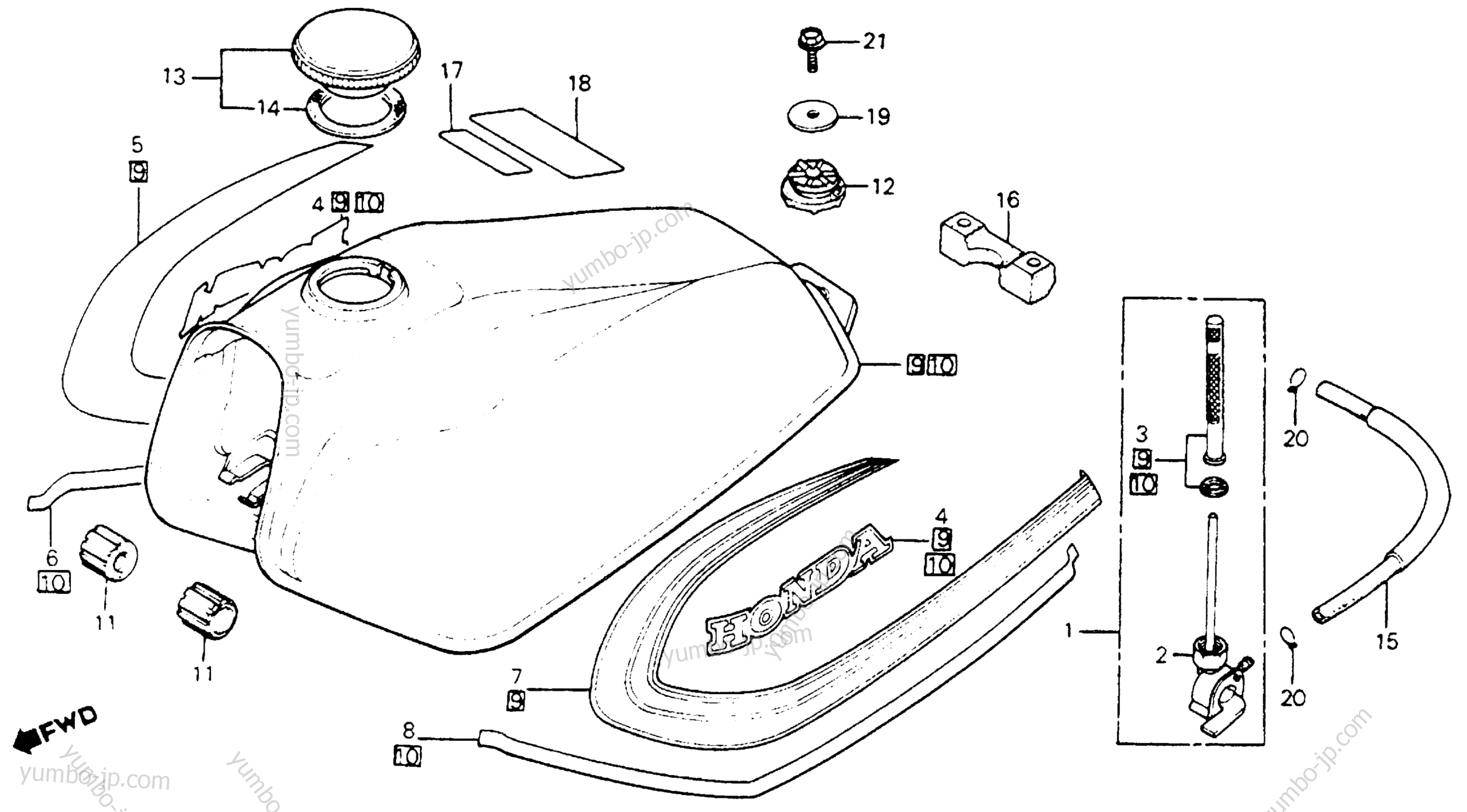 FUEL TANK for motorcycles HONDA XL80S A 1980 year