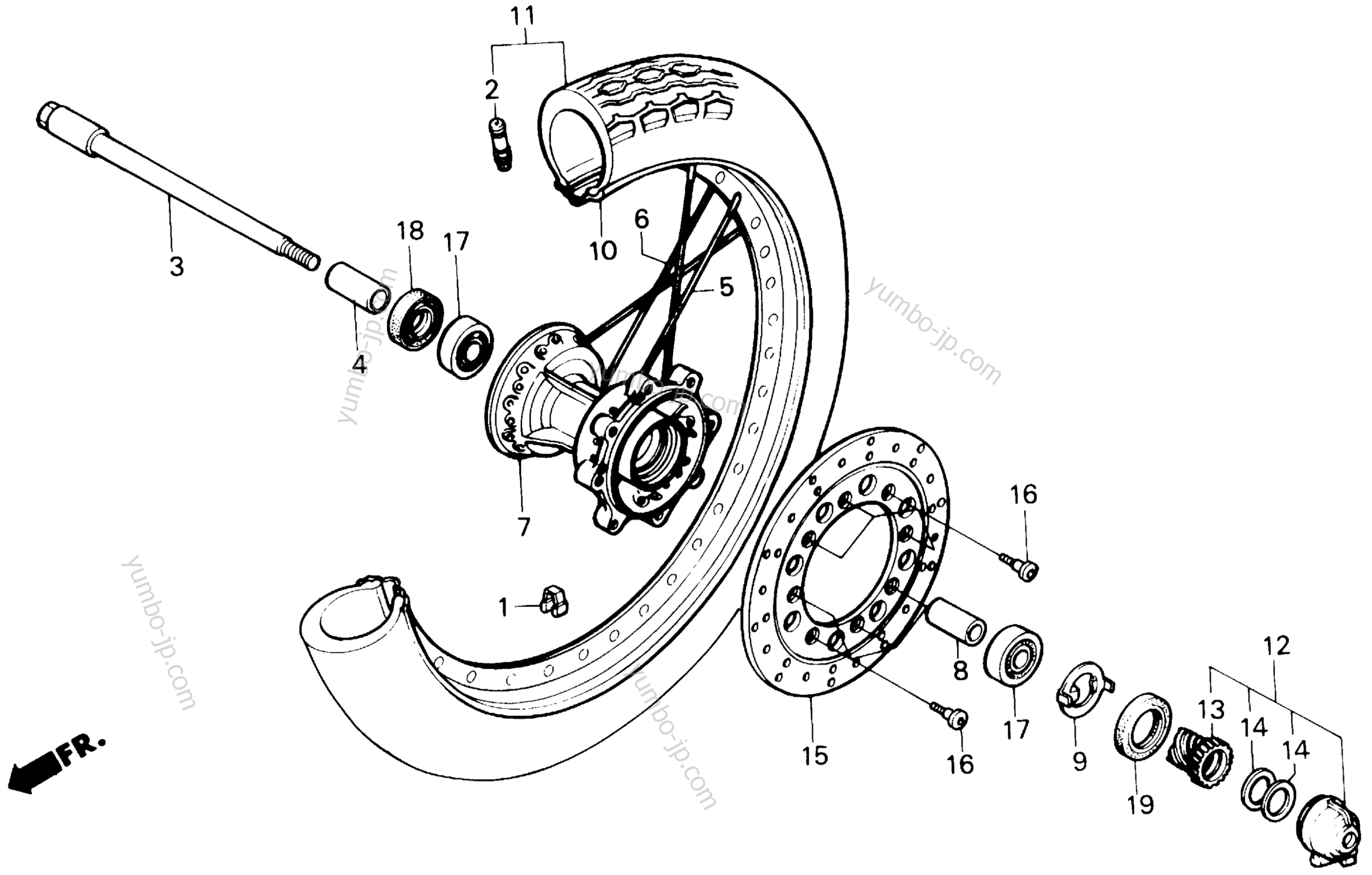 FRONT WHEEL for motorcycles HONDA CMX450C A 1986 year