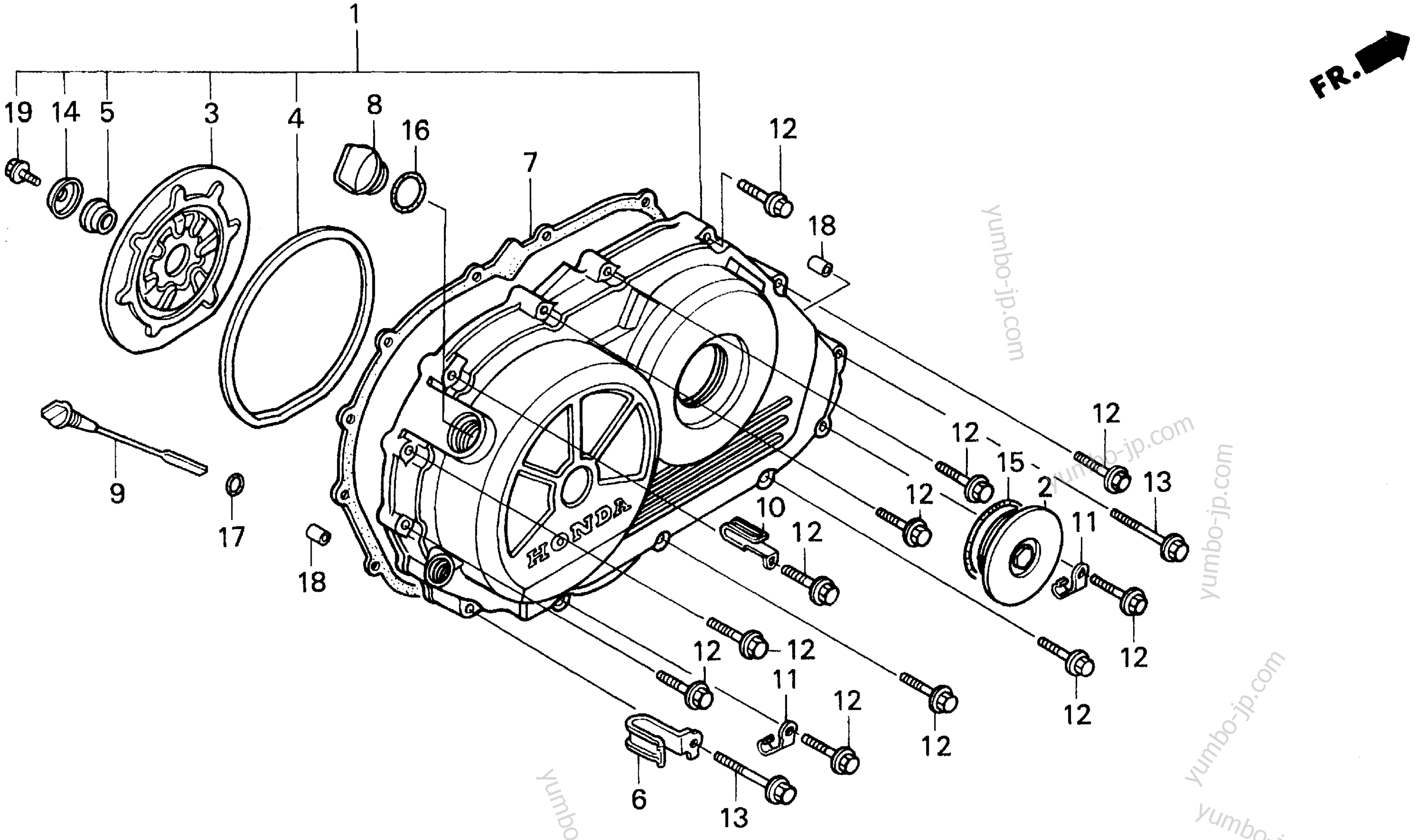 RIGHT CRANKCASE COVER for motorcycles HONDA VFR750F AC 1990 year