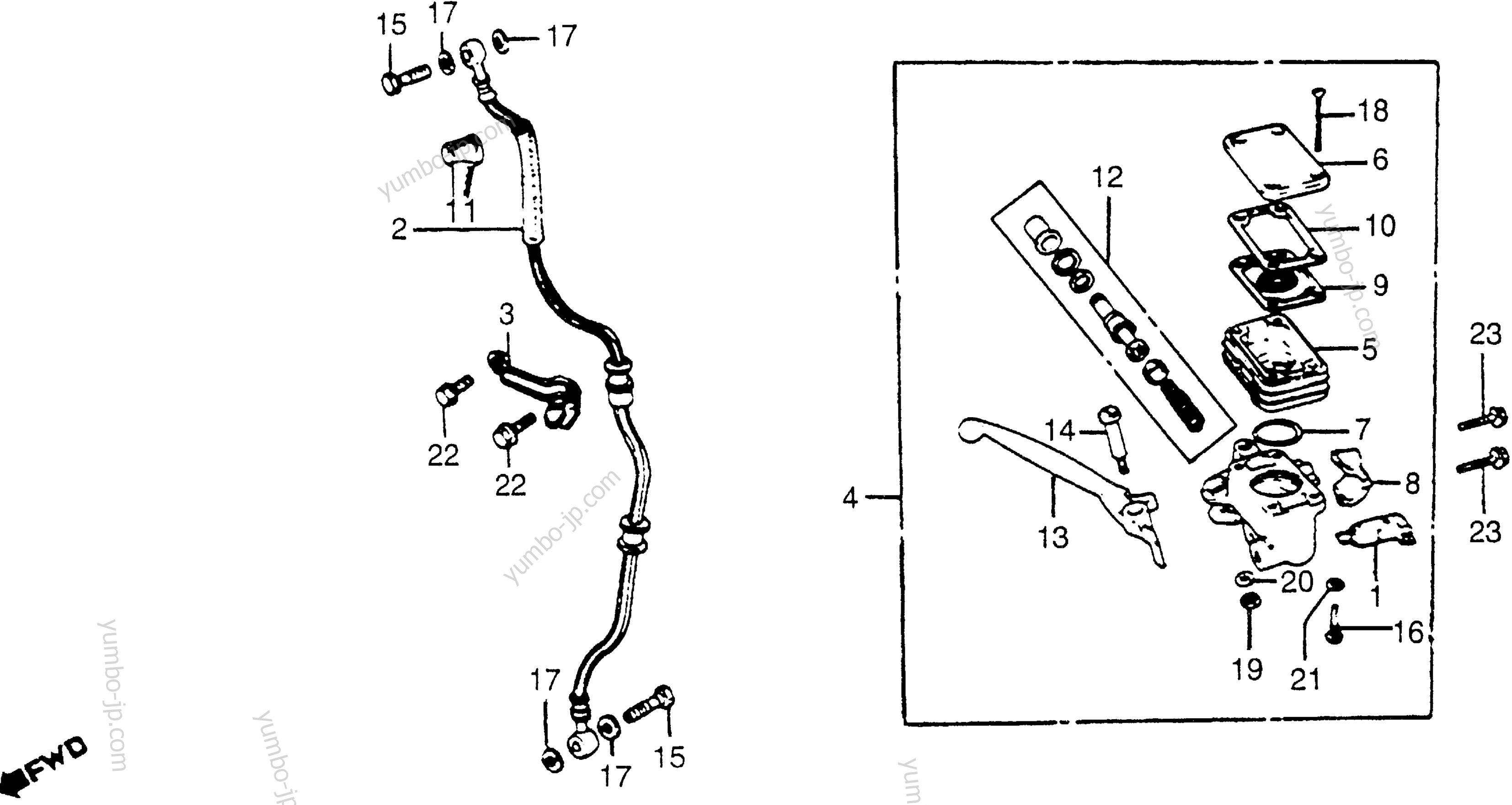 FR. BRAKE MASTER CYL. for motorcycles HONDA CB650 A 1979 year