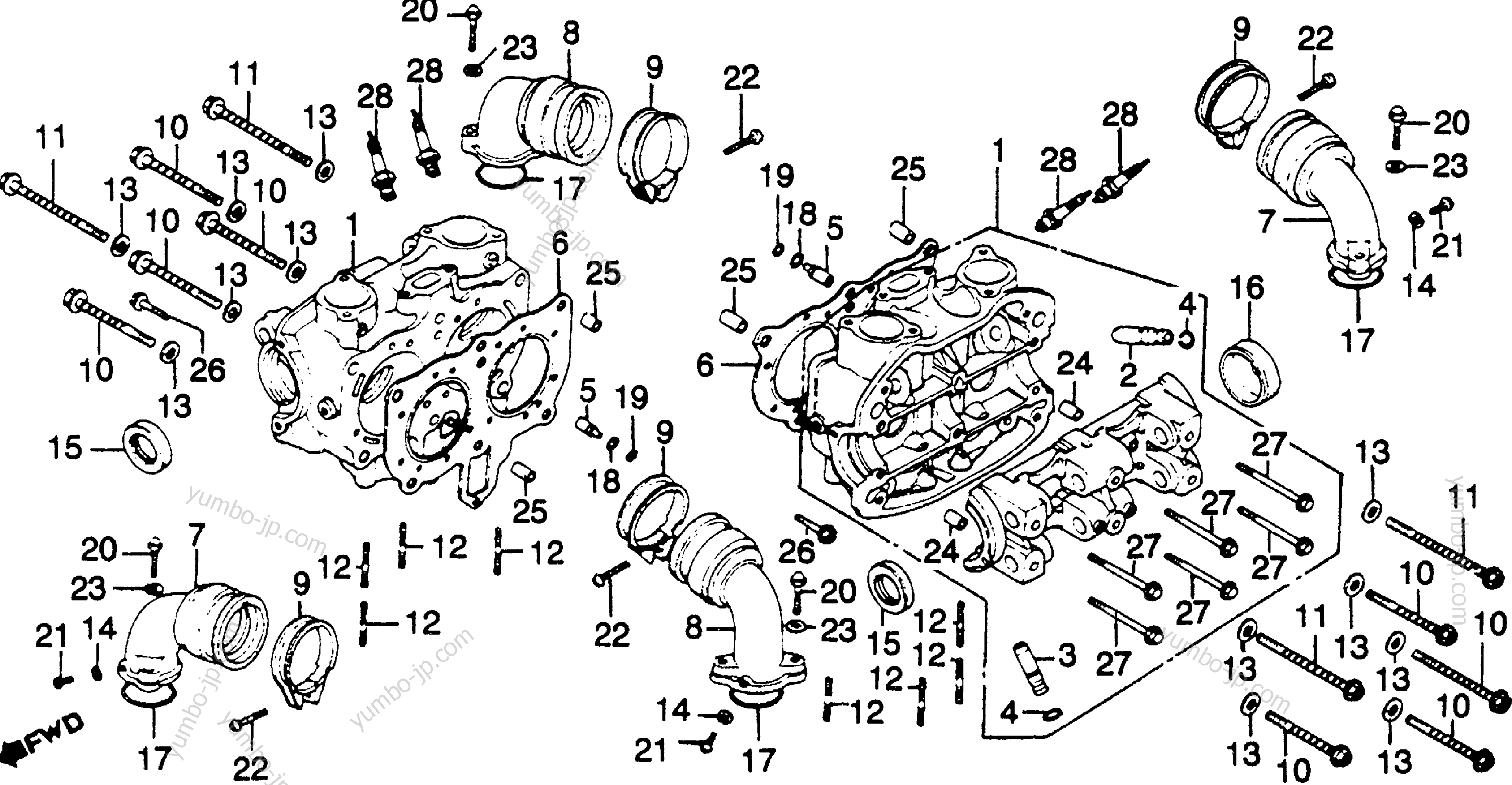 CYLINDER HEAD for motorcycles HONDA GL1100I A 1981 year