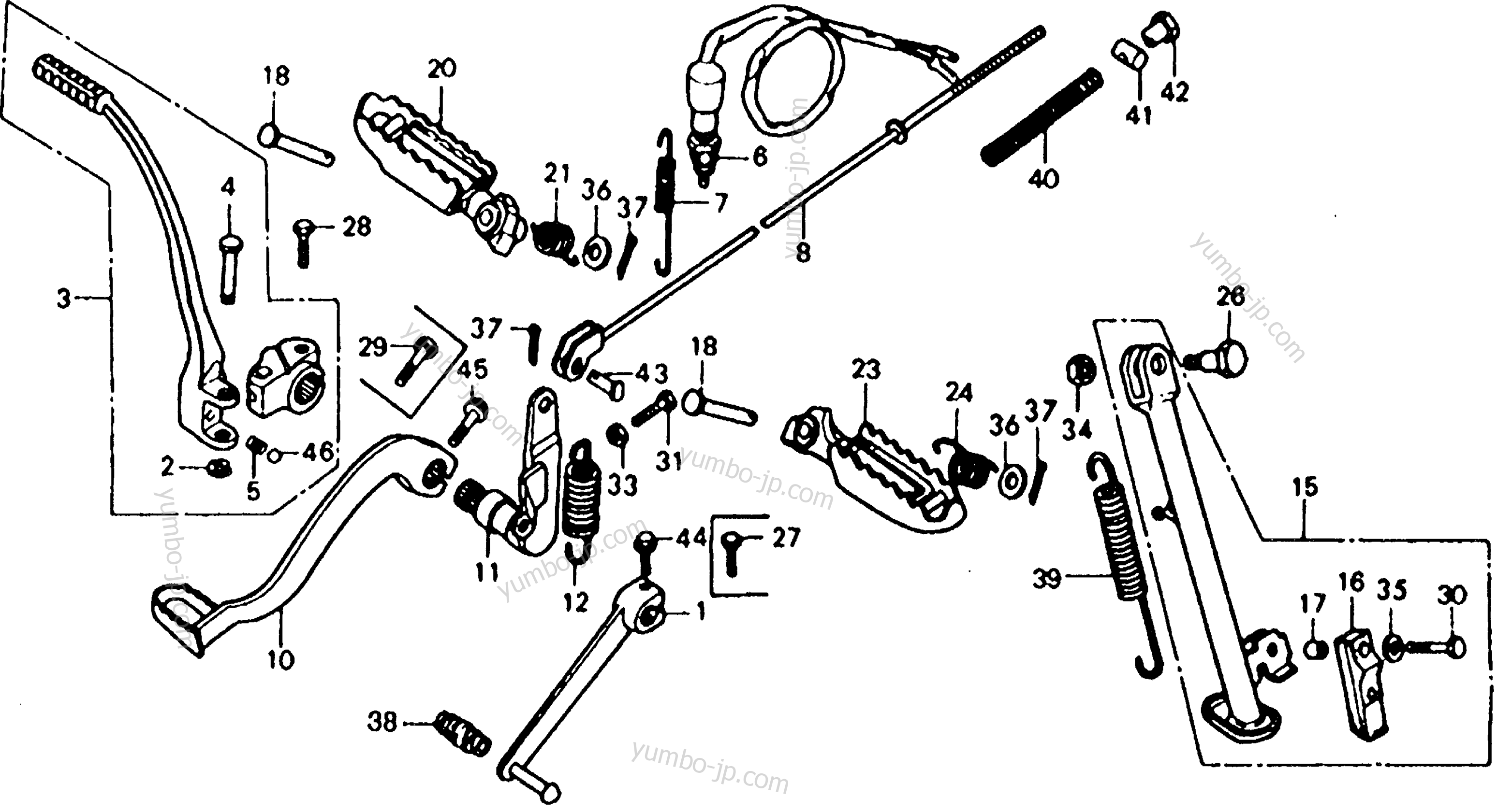 CHANGE PEDAL / BRAKE PEDAL / STEP для мотоциклов HONDA XL125 A 1977 г.